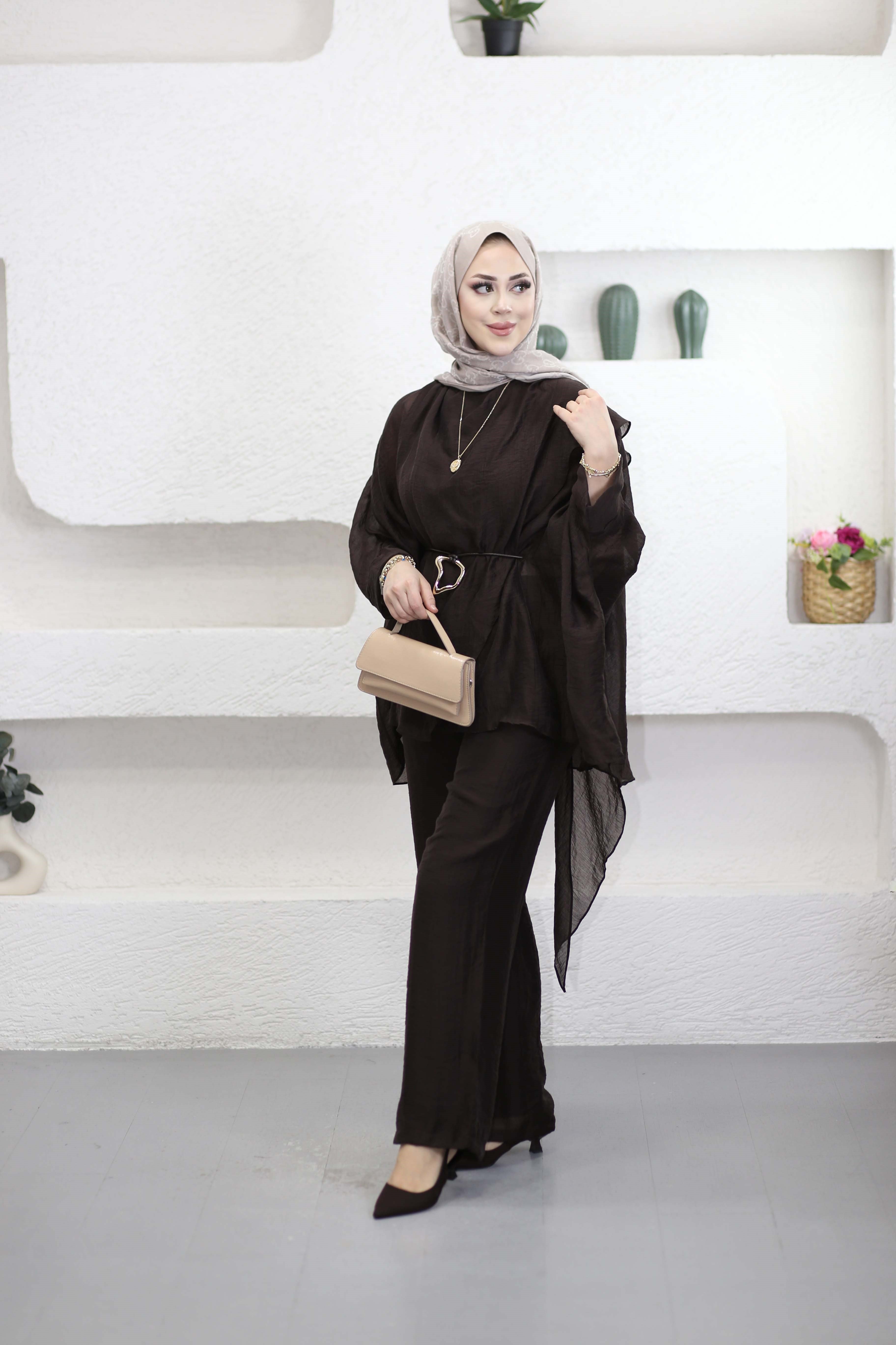 Asude Takım Kahverengi 22858