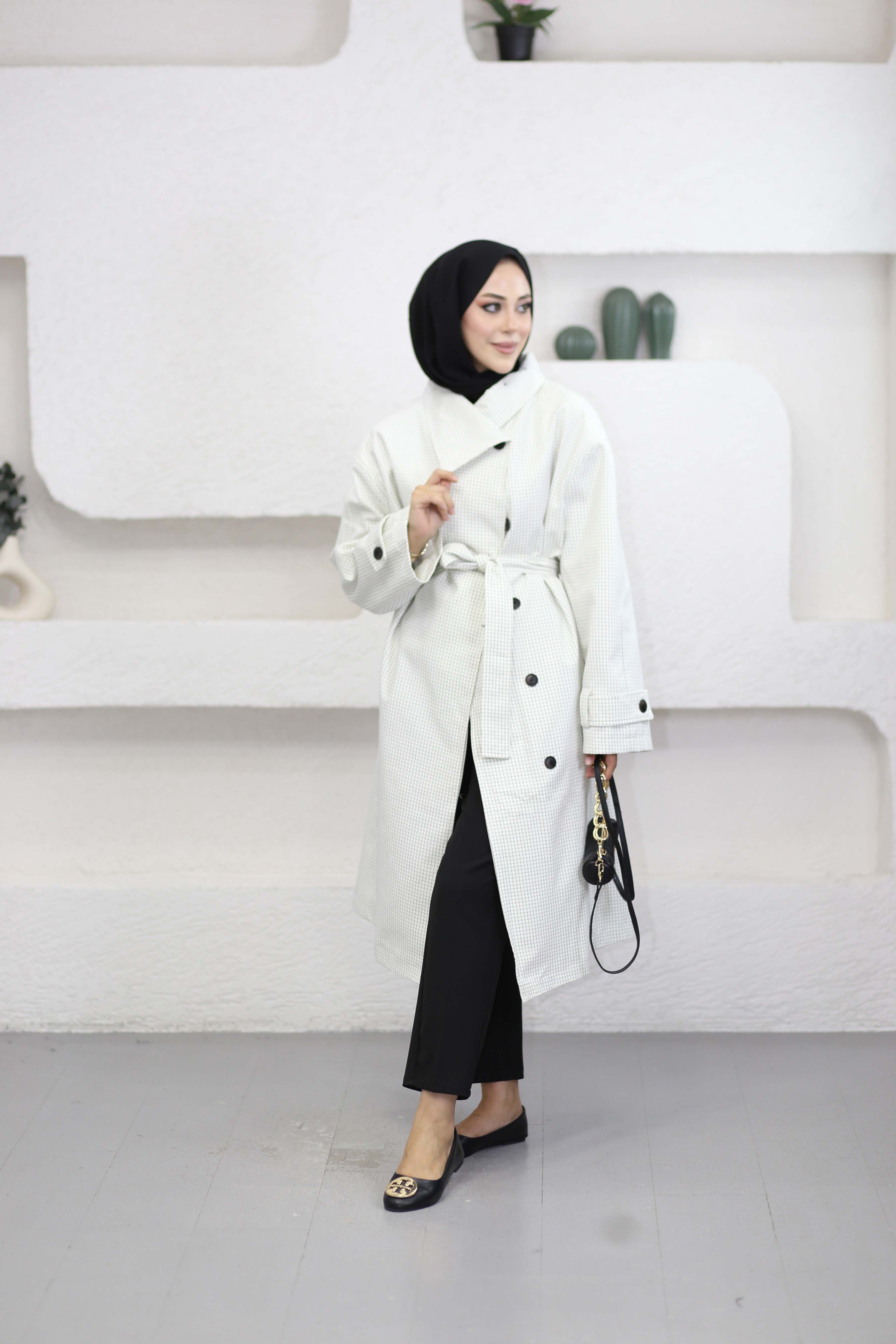 Kruvaze Oversize Trençkot Ekru 7770