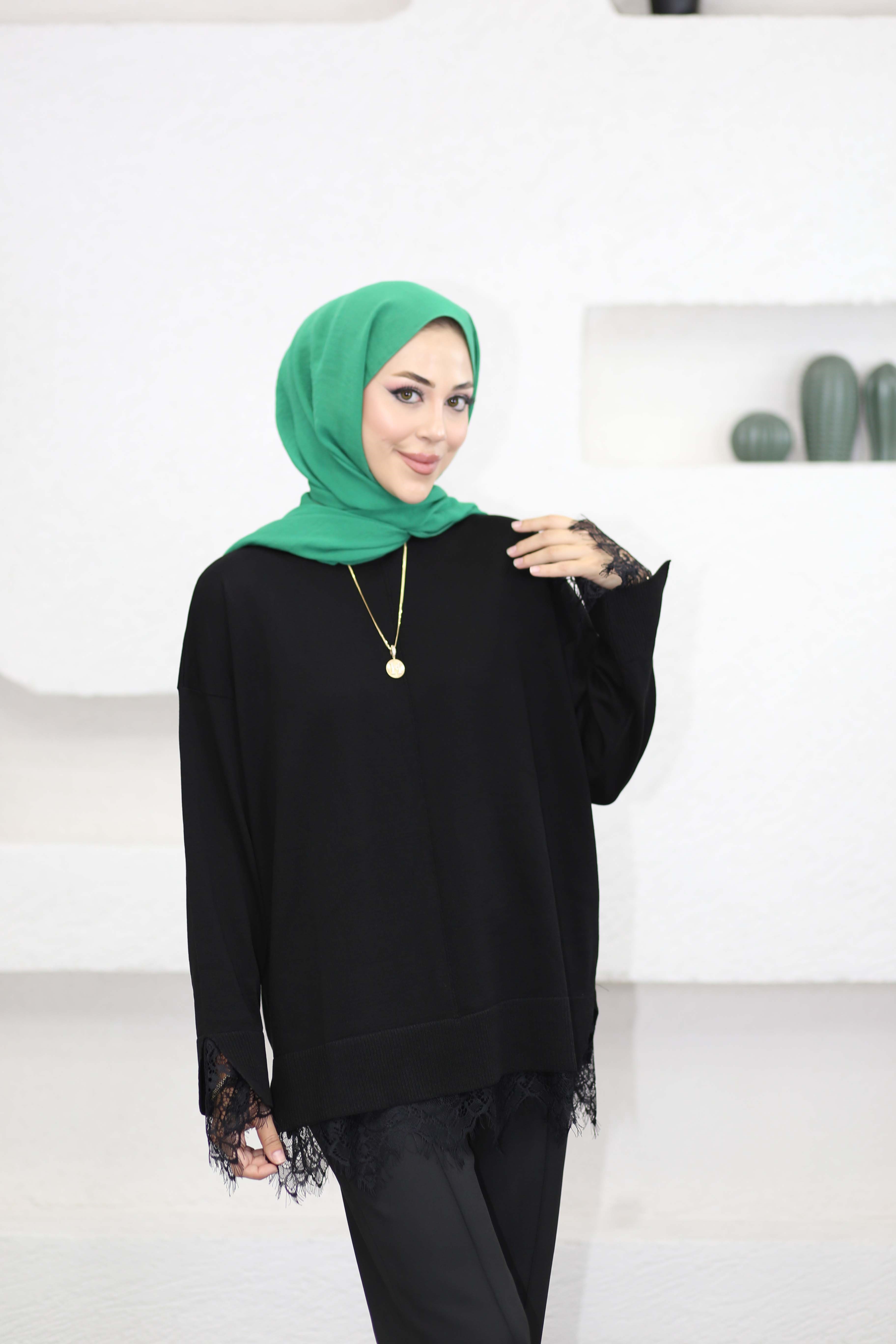 Yellow Triko Tunik Siyah 6122
