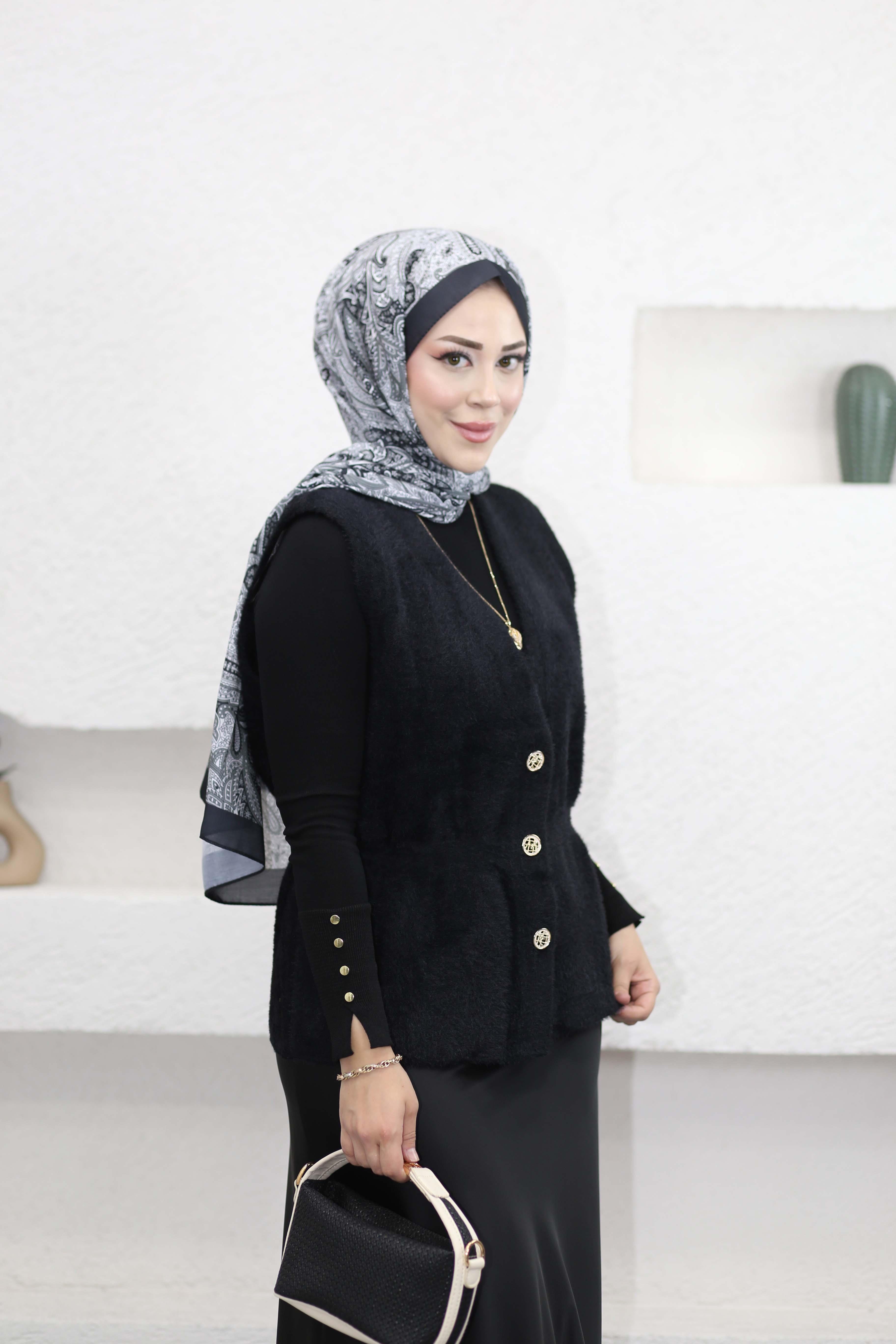 Angora Yelek Siyah 140364