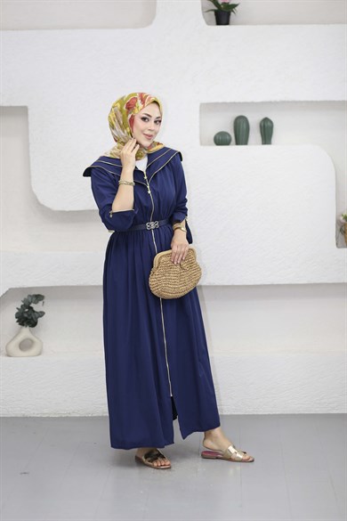 Yıldız Aksesuarlı Elbise Lacivert 309
