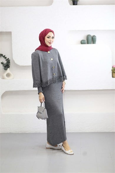 Saldo Ceketli Elbise Gri 25880