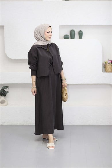Sümüş Elbise Kahverengi 379