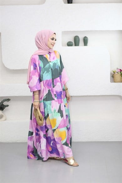Hilla Elbise Mor 4221