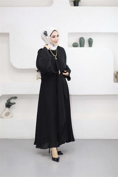 Deniz Yıldızı Broş Elbise Siyah 5528