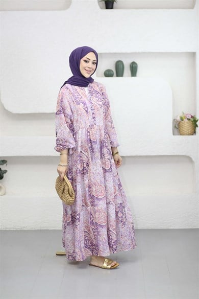 Babil Elbise Lila 5014