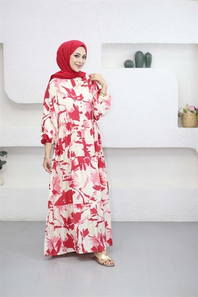 Damla Elbise Kırmızı 9241