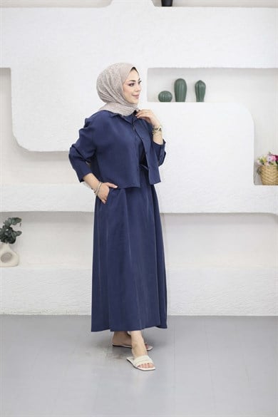 Sümüş Elbise Lacivert 379