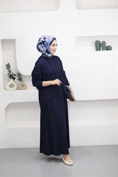 Kapşonlu Etek Takım Lacivert 6016