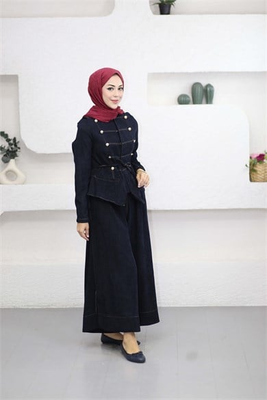 Dikiş Detaylı Takım Lacivert 8757