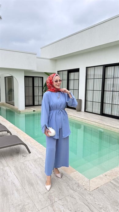 Üçlü Ceket Takım Mavi 3014