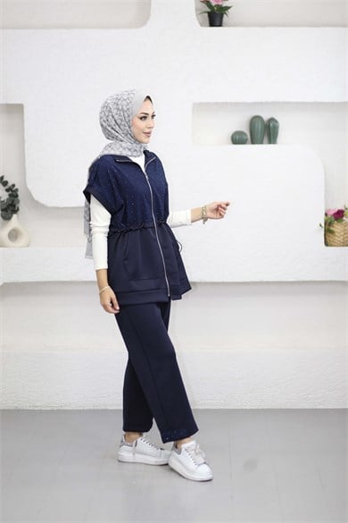 Shine Yelekli Spor Takım Lacivert 22954