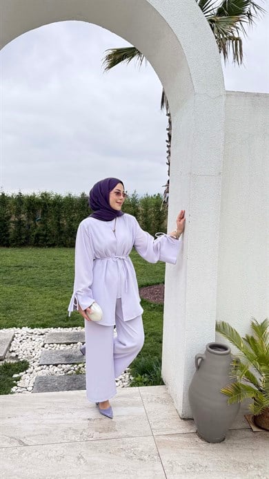 Üçlü Ceket Takım Lila 3014