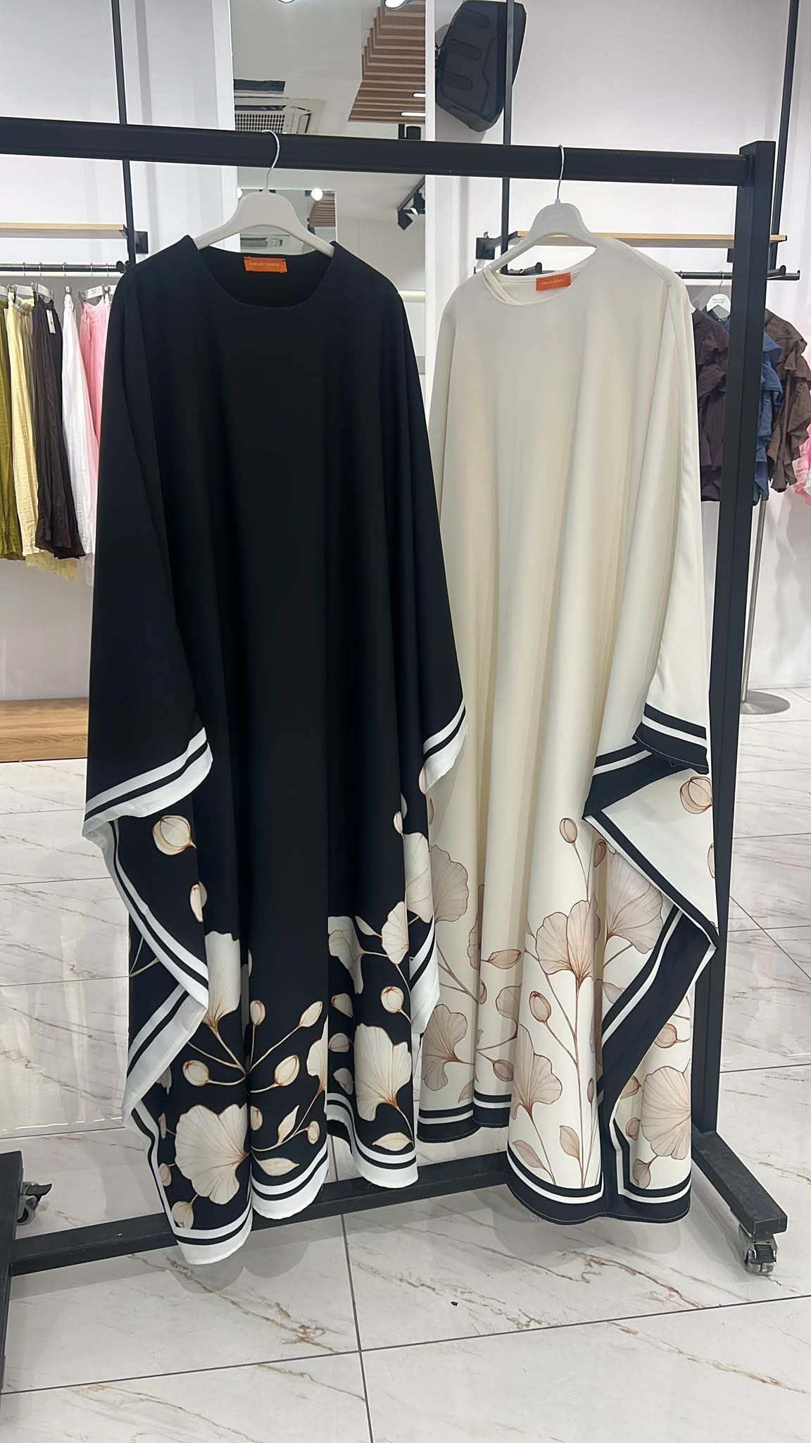 Melike Floş Kaftan Siyah 1359
