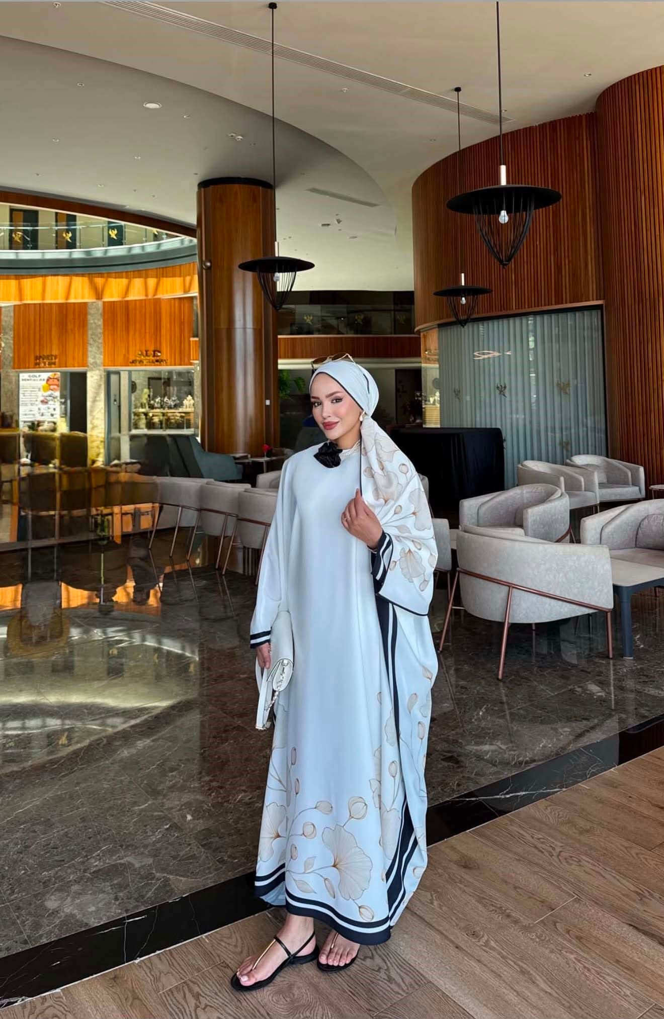 Melike Floş Kaftan Krem 1359