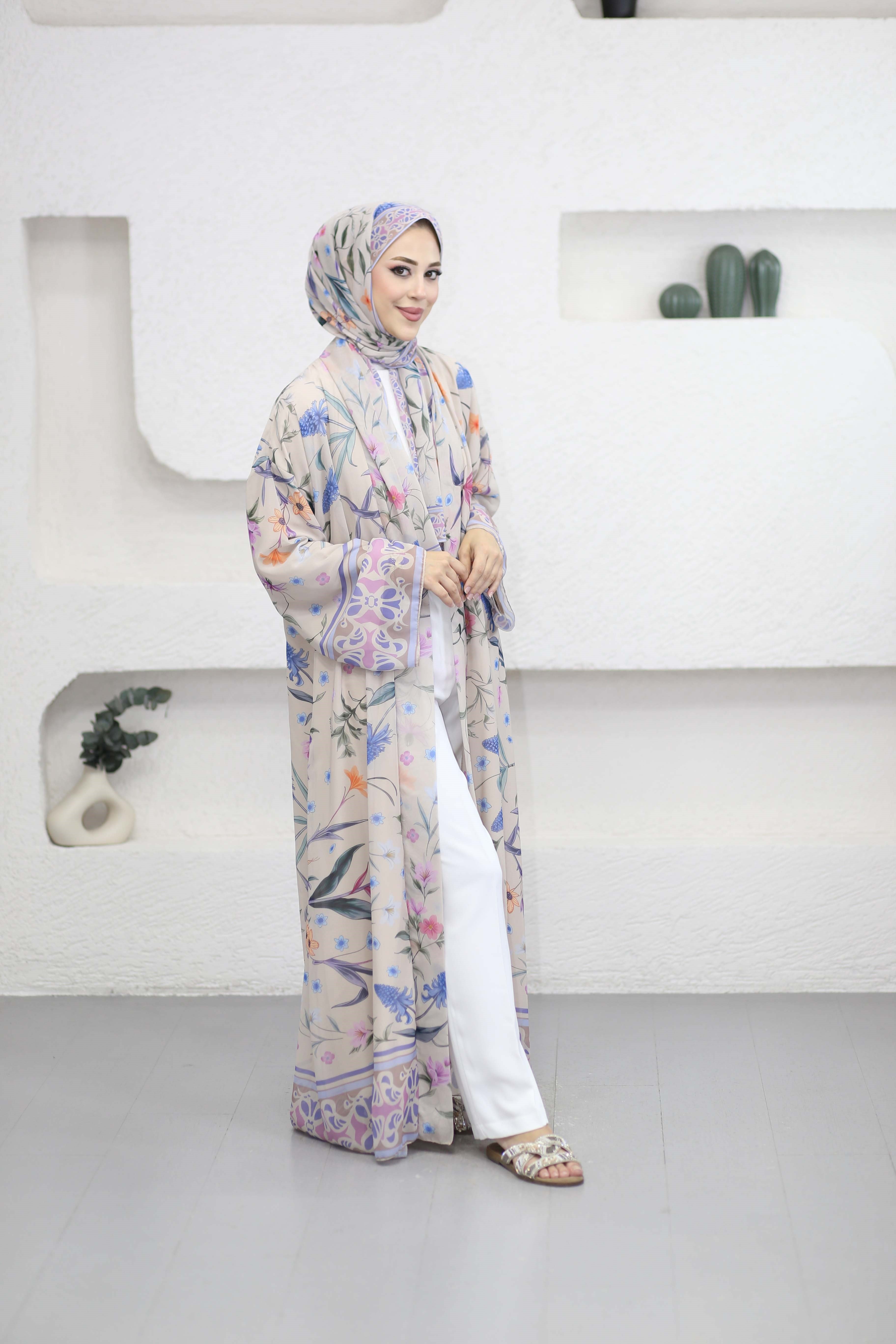 Dinala Abaya Bej 2906
