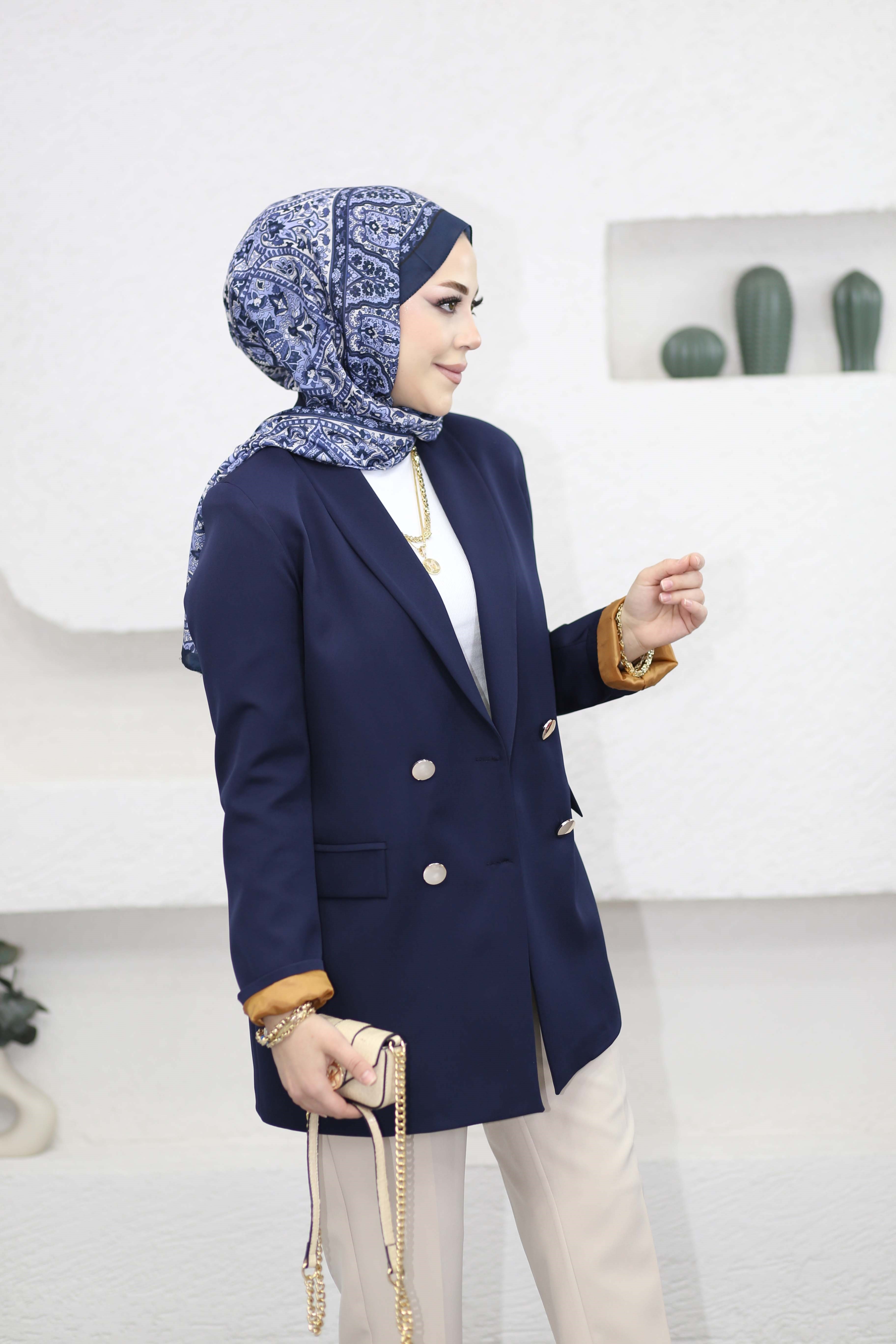 Düğmeli Ceket Lacivert 1156