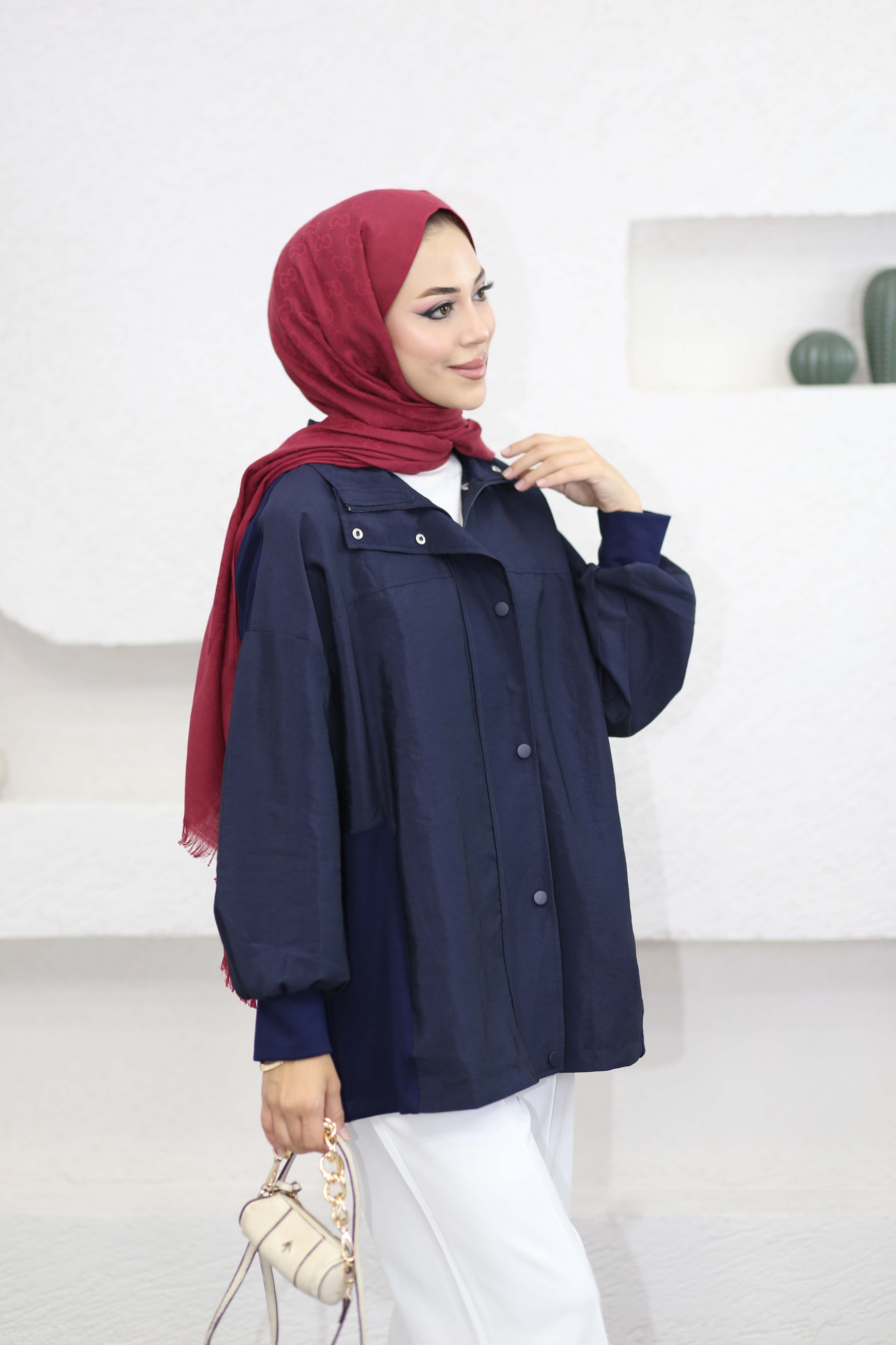 Çıtçıtlı Garnili Ceket Lacivert 62406