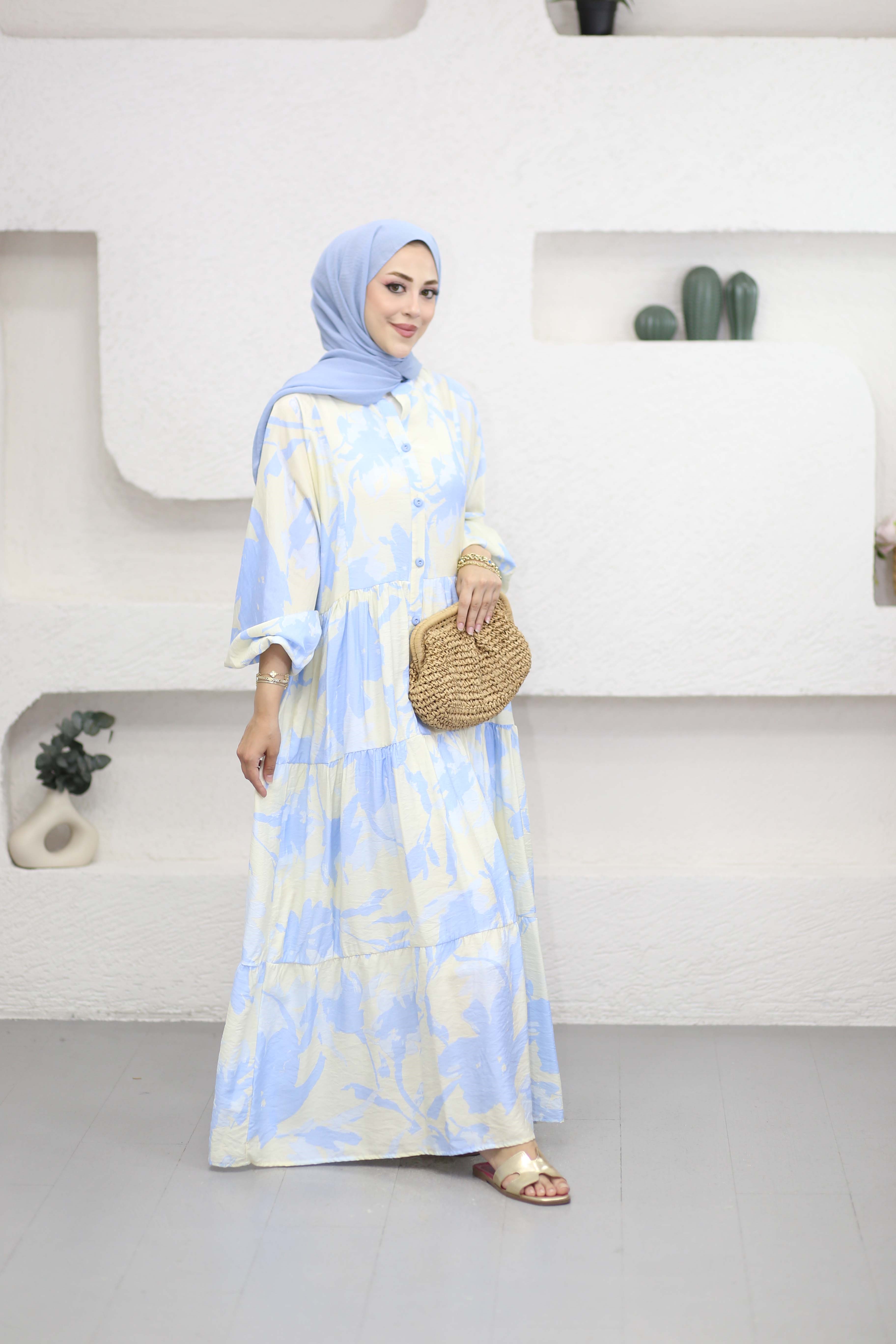 Damla Elbise Mavi 9241