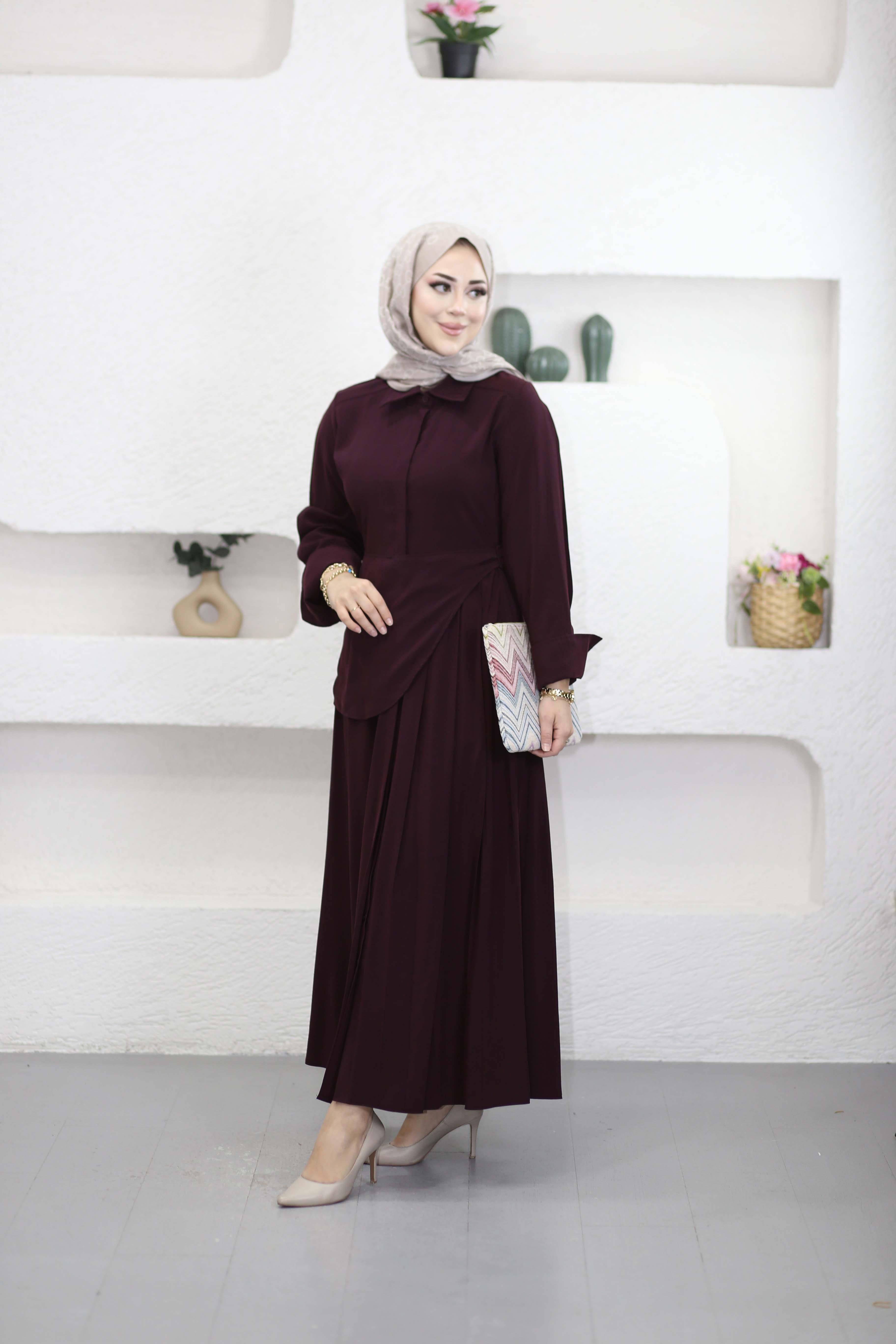Seras Elbise Bordo 618