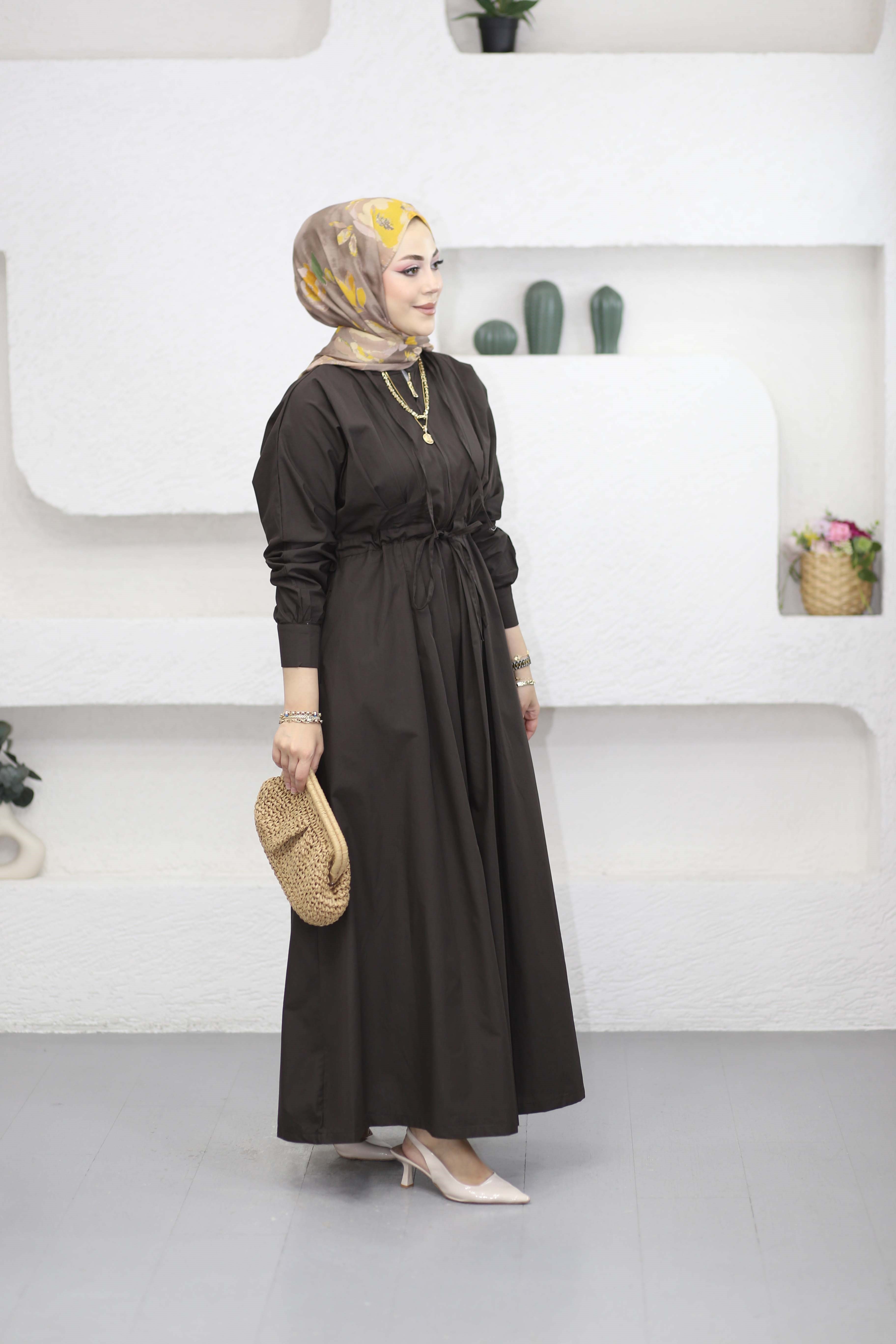 Merve Elbise Kahverengi 5027