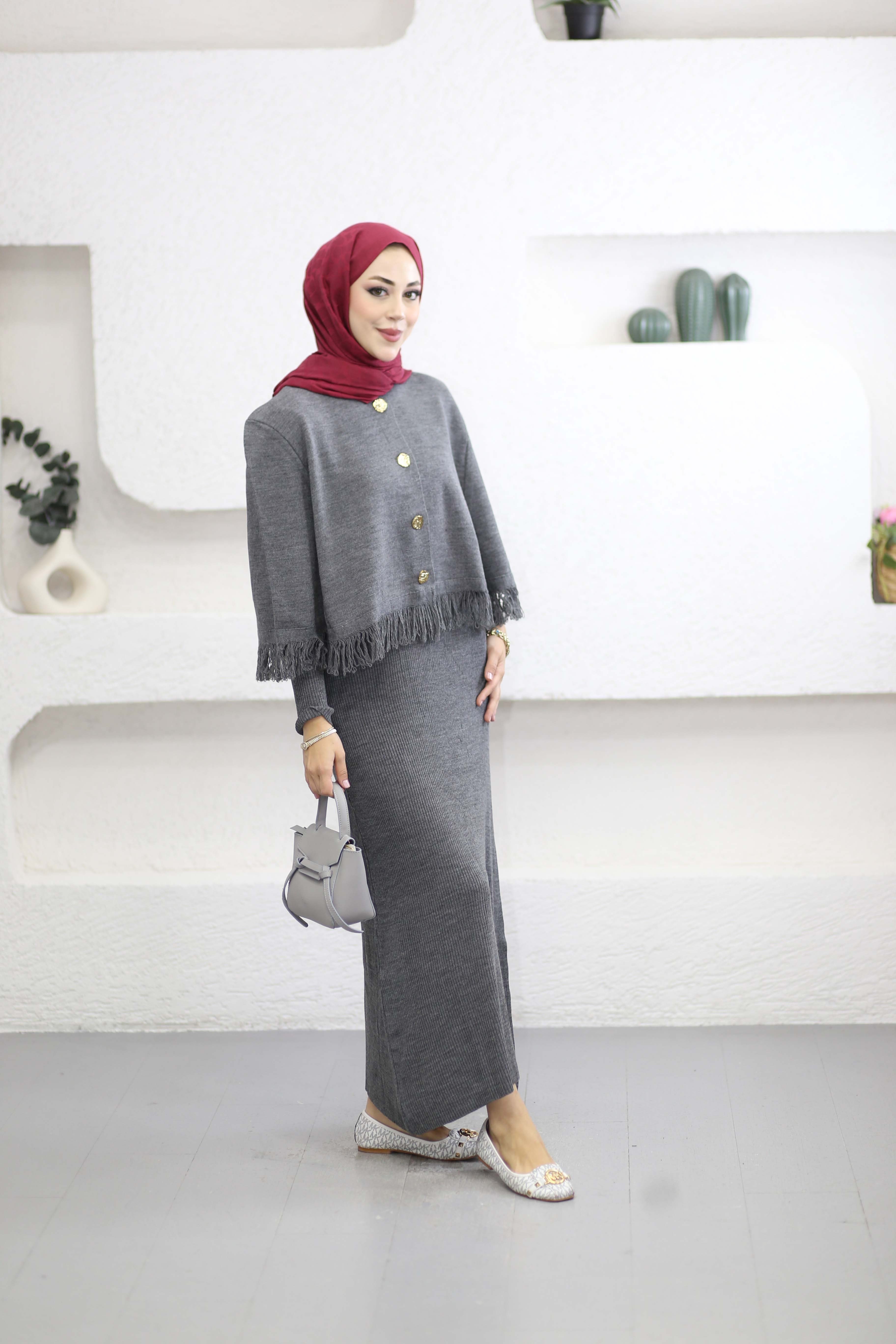 Saldo Ceketli Elbise Gri 25880