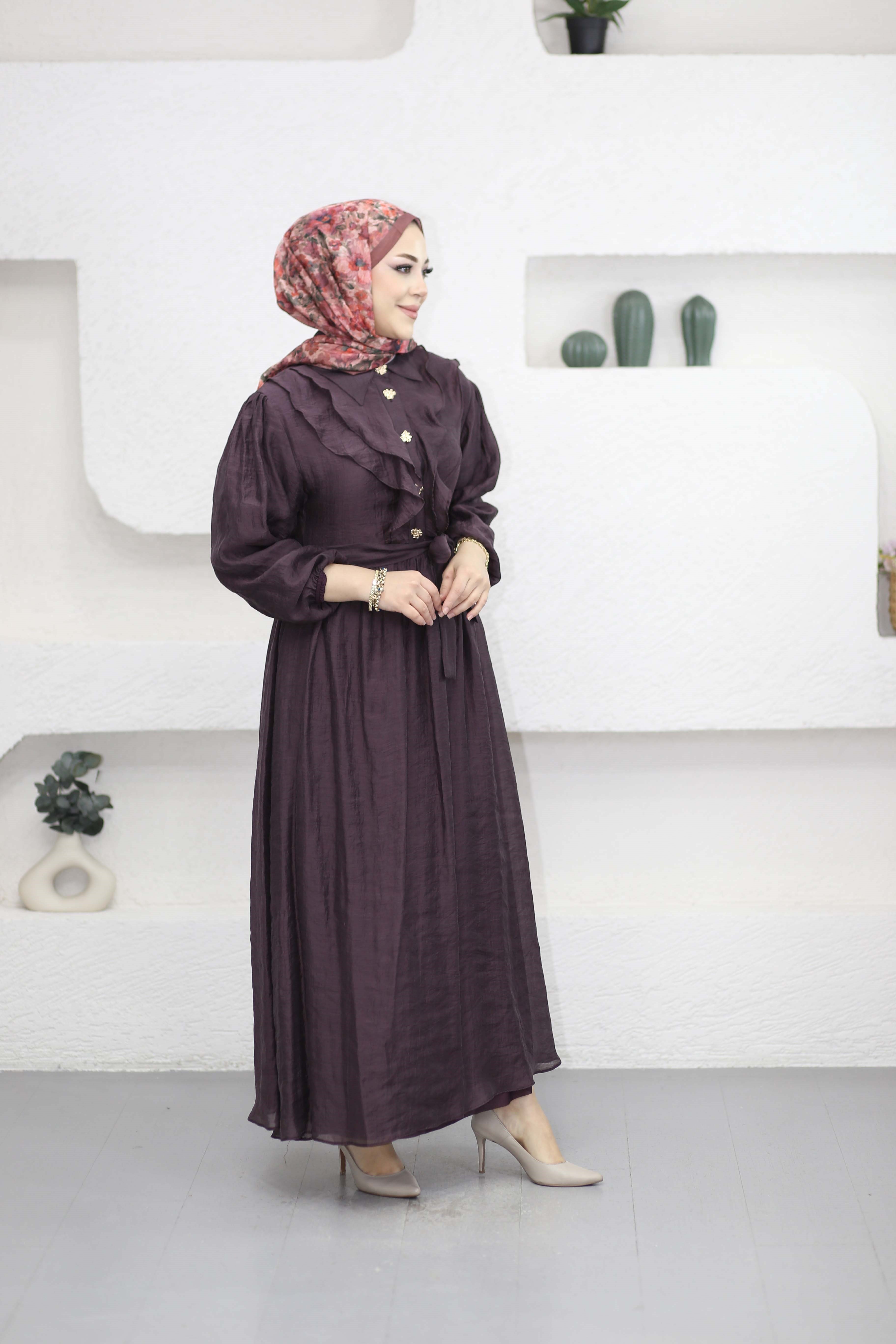 Şura Elbise Mürdüm 1303