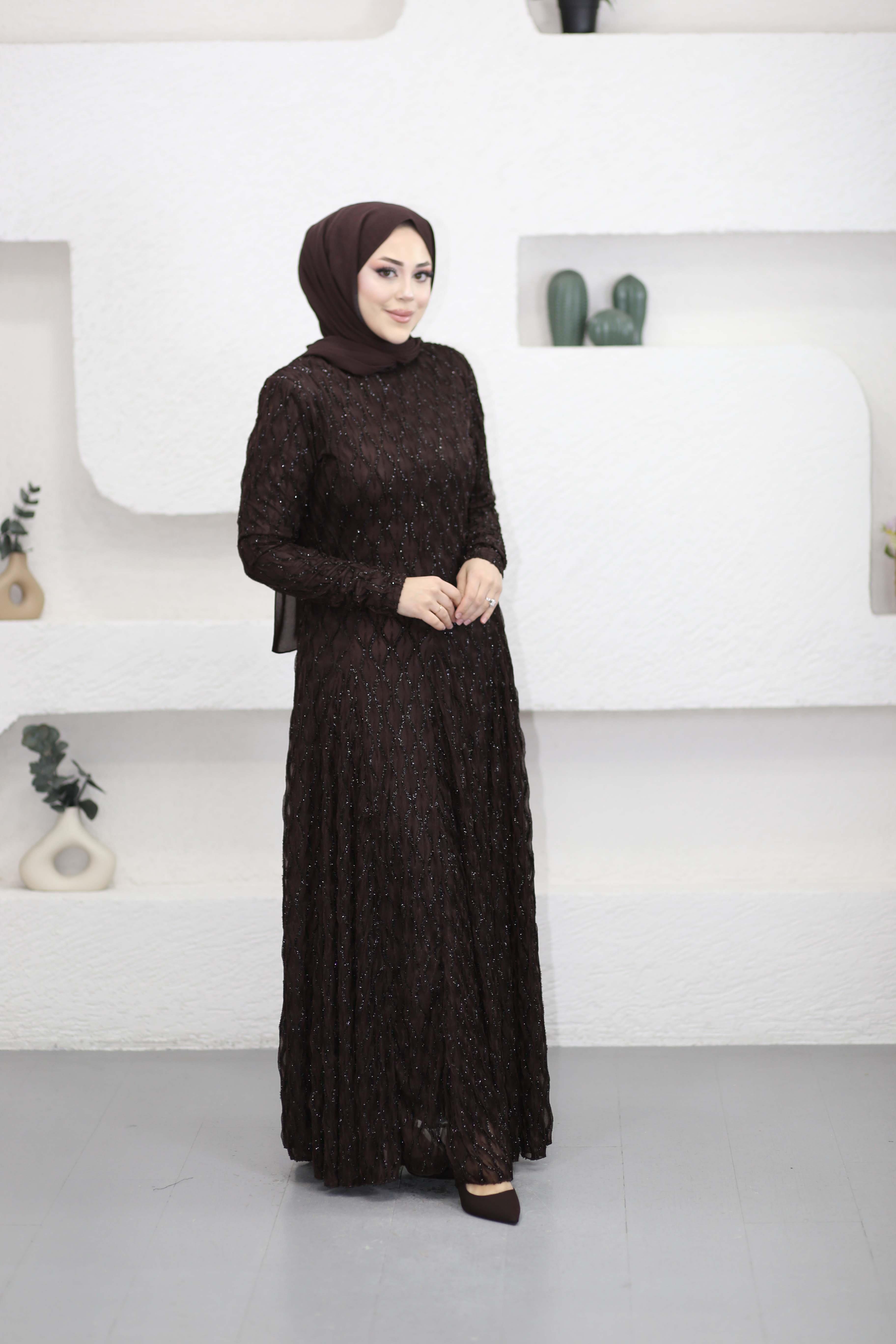 Yeşim Elbise Kahverengi 6562