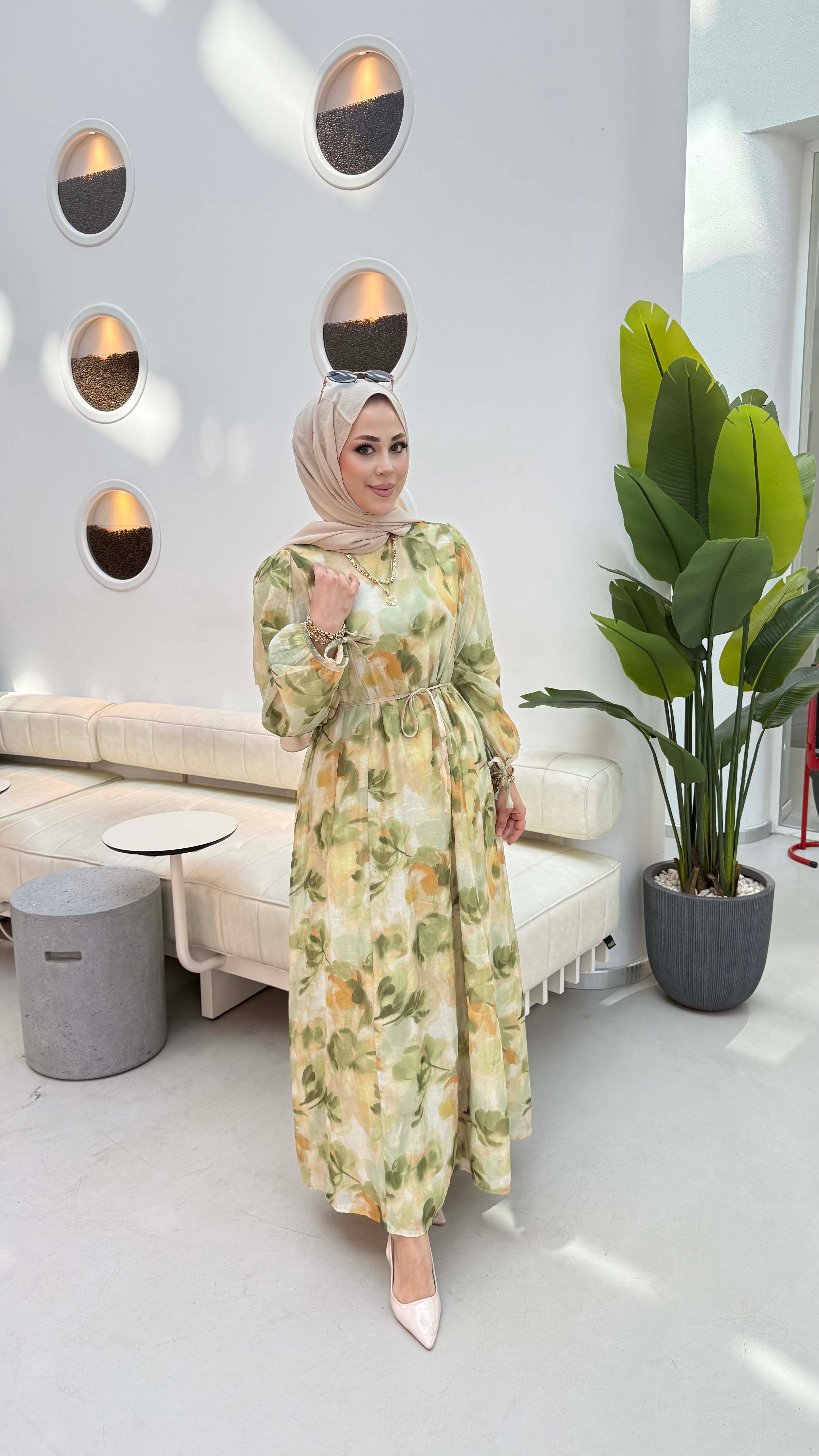 Rengin Elbise Yeşil 25135