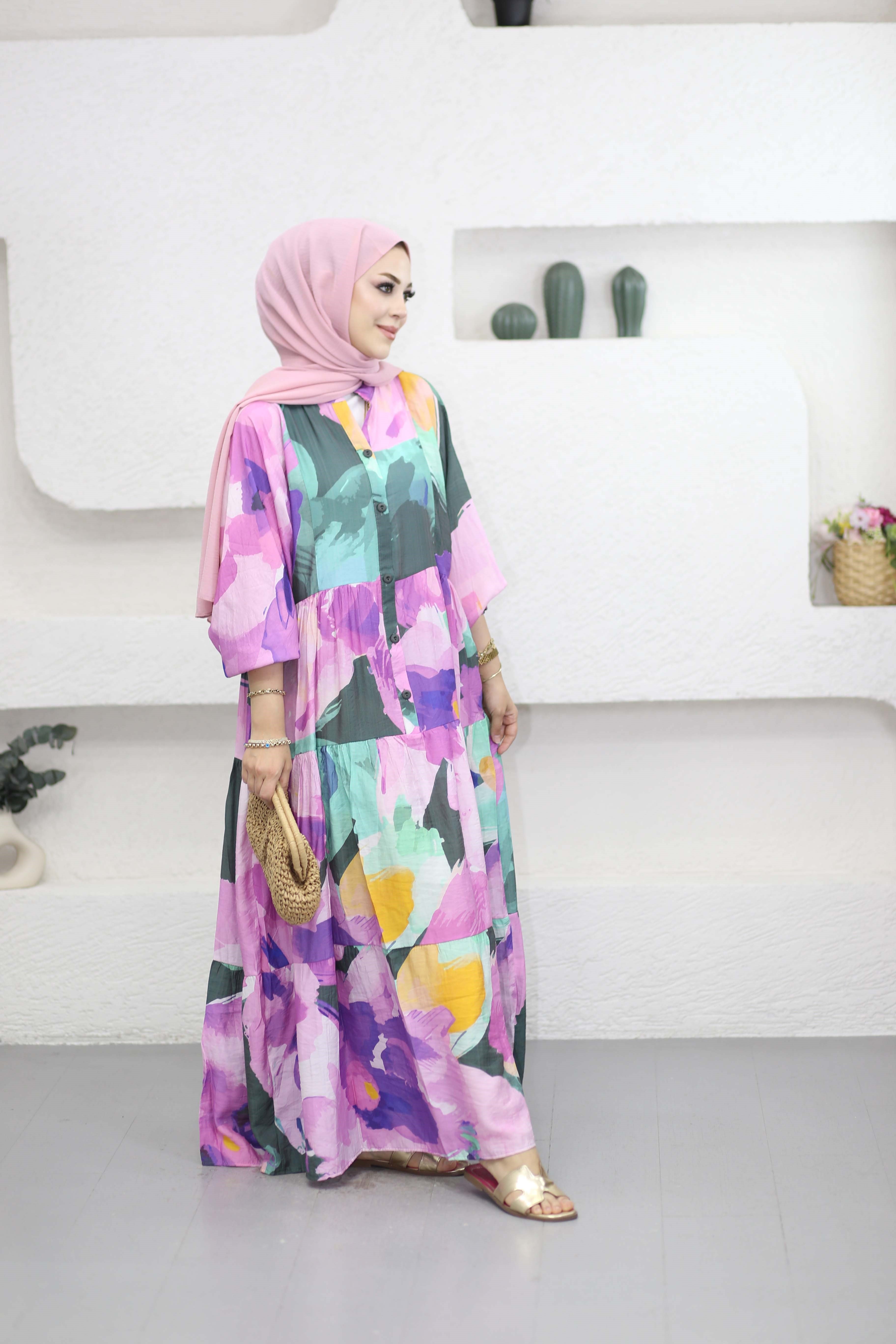Hilla Elbise Mor 4221