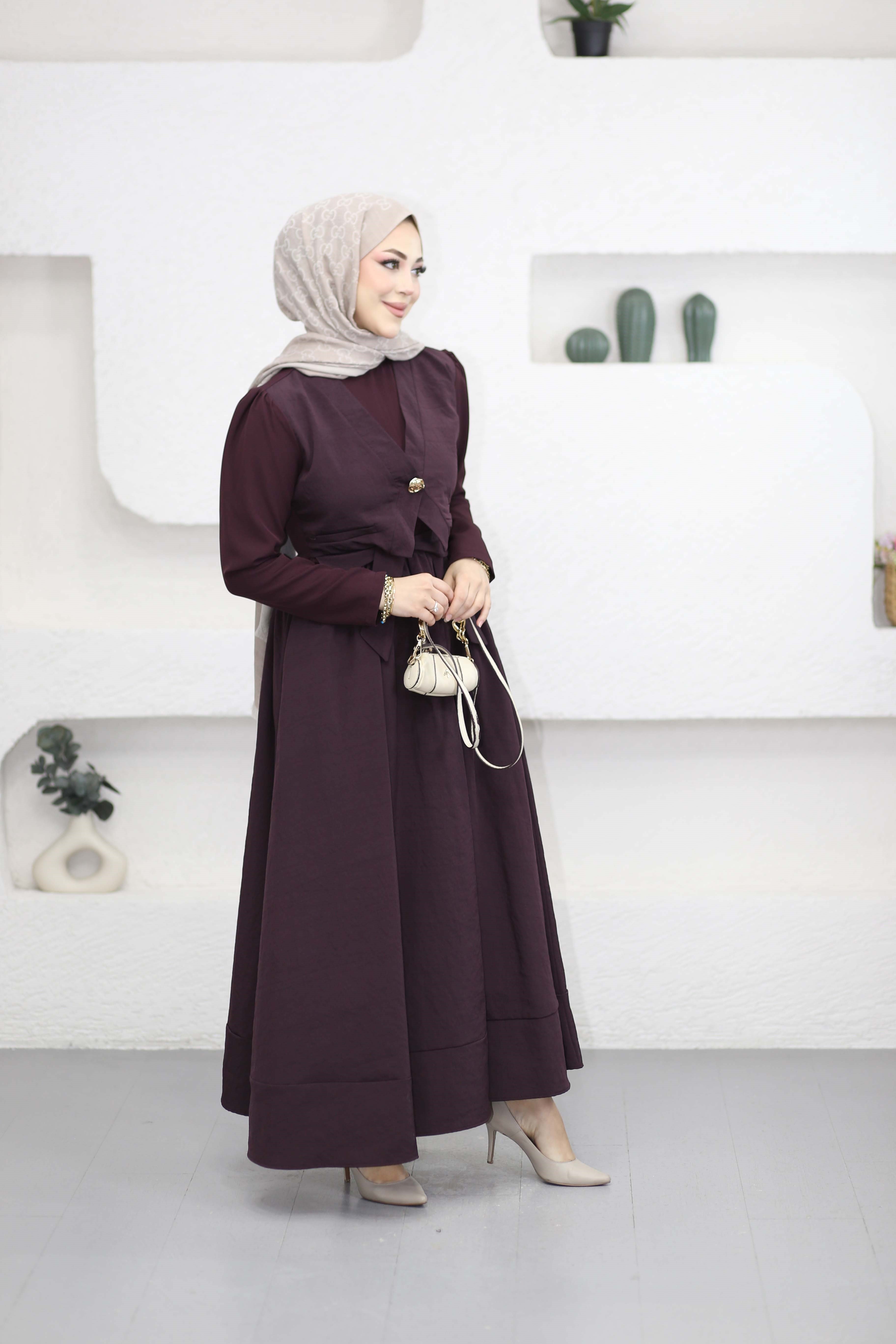 Peker Elbise Bordo 264953