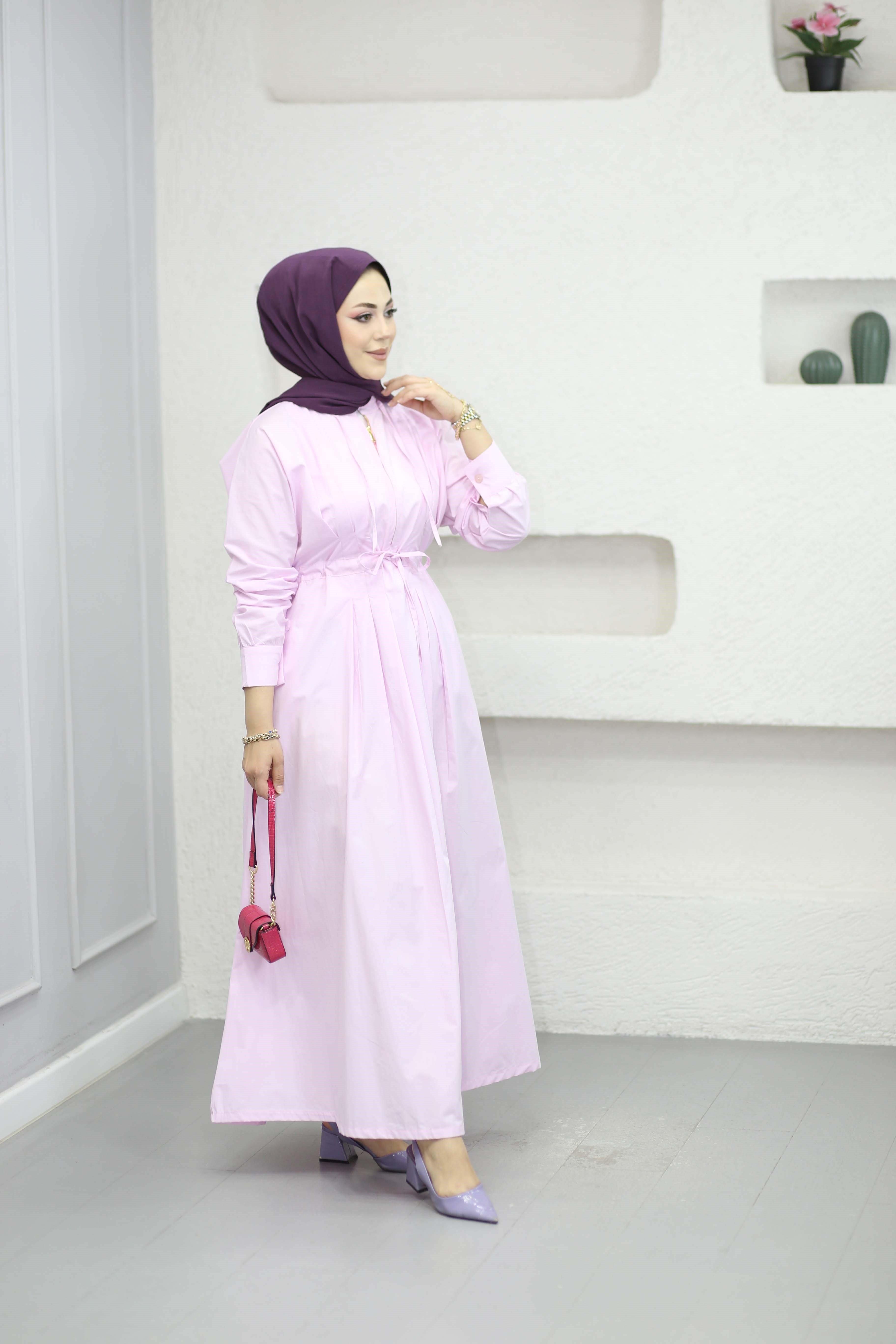 Merve Elbise Pembe 5027