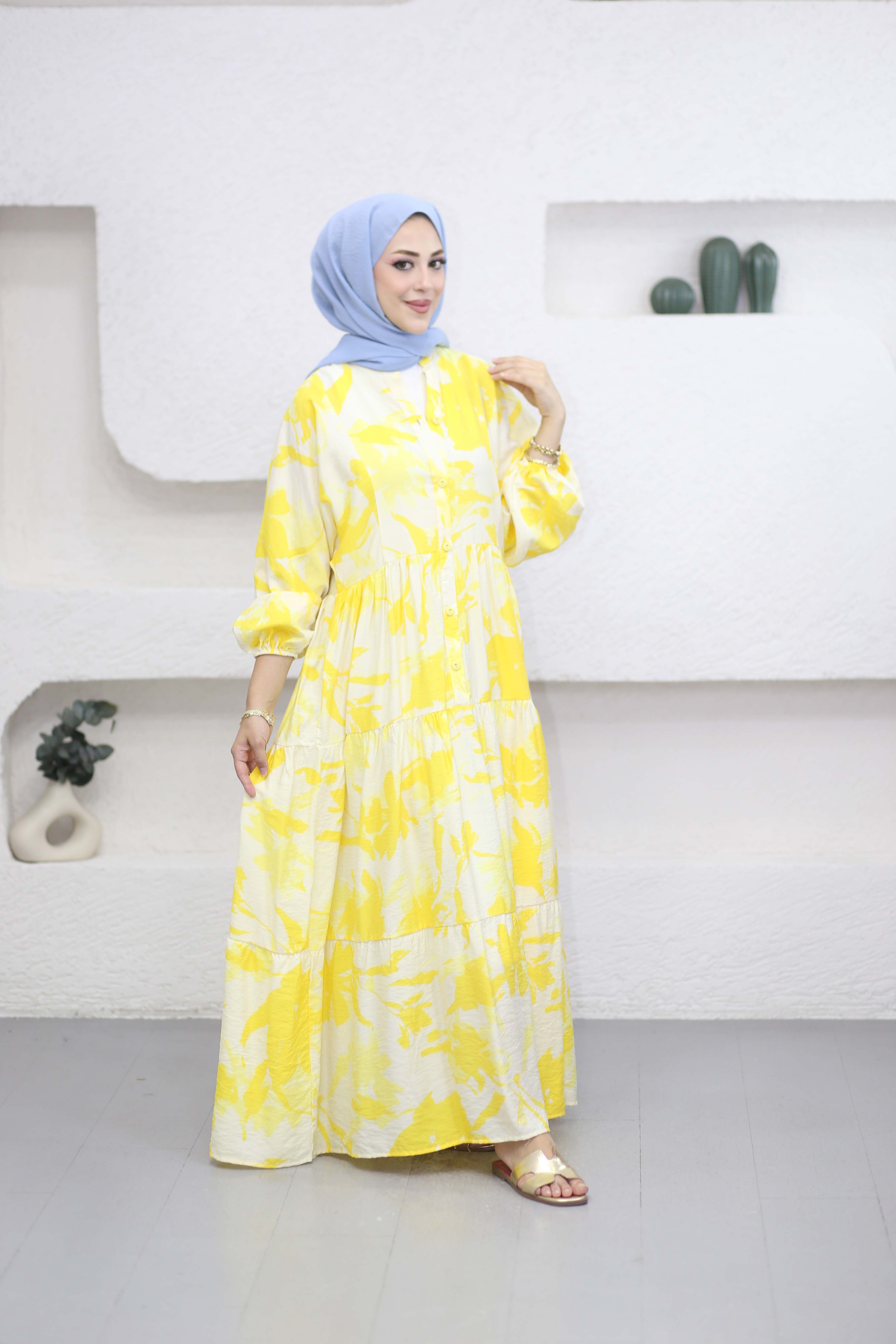 Damla Elbise Sarı 9241