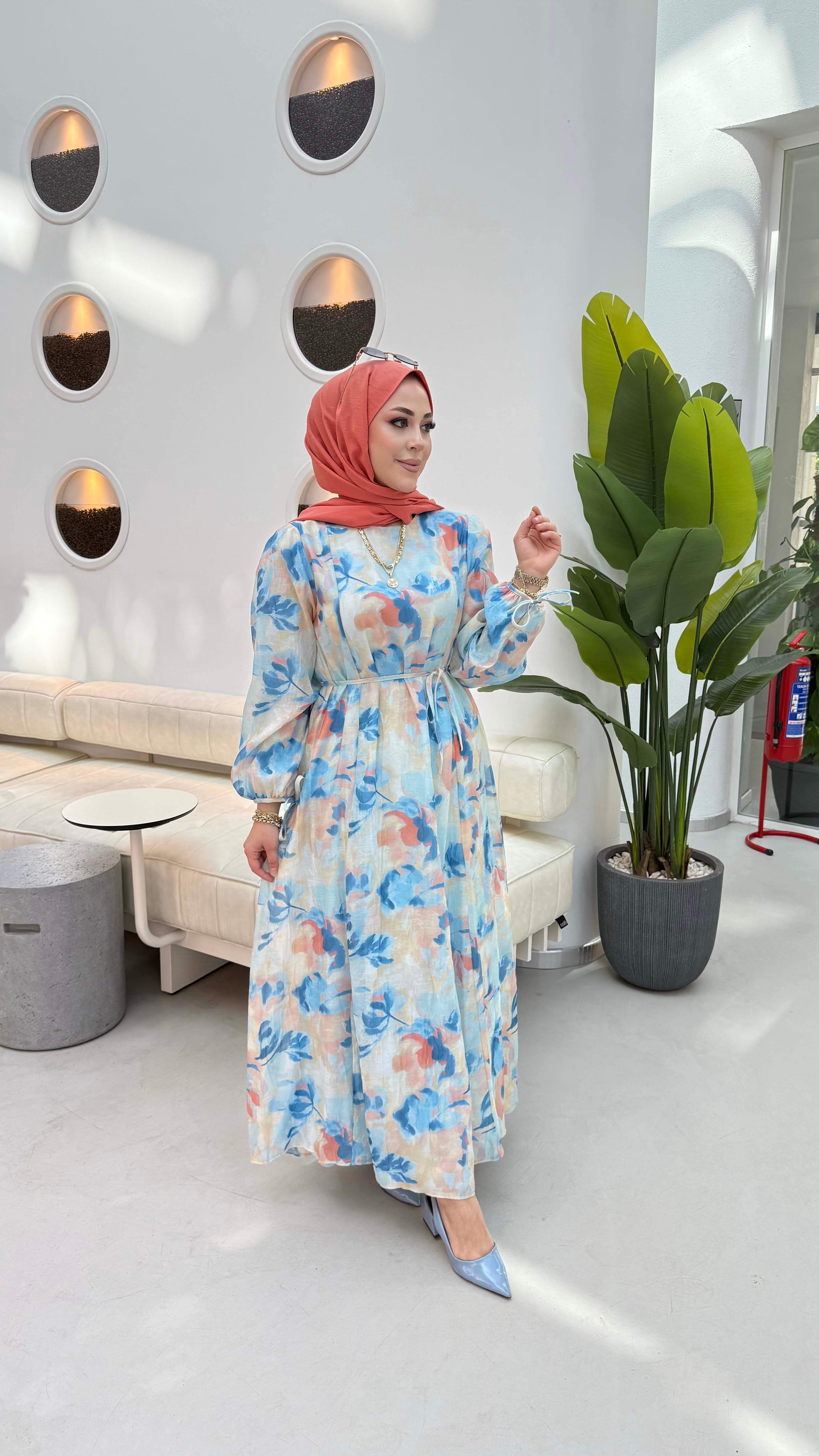 Rengin Elbise Mavi 25135