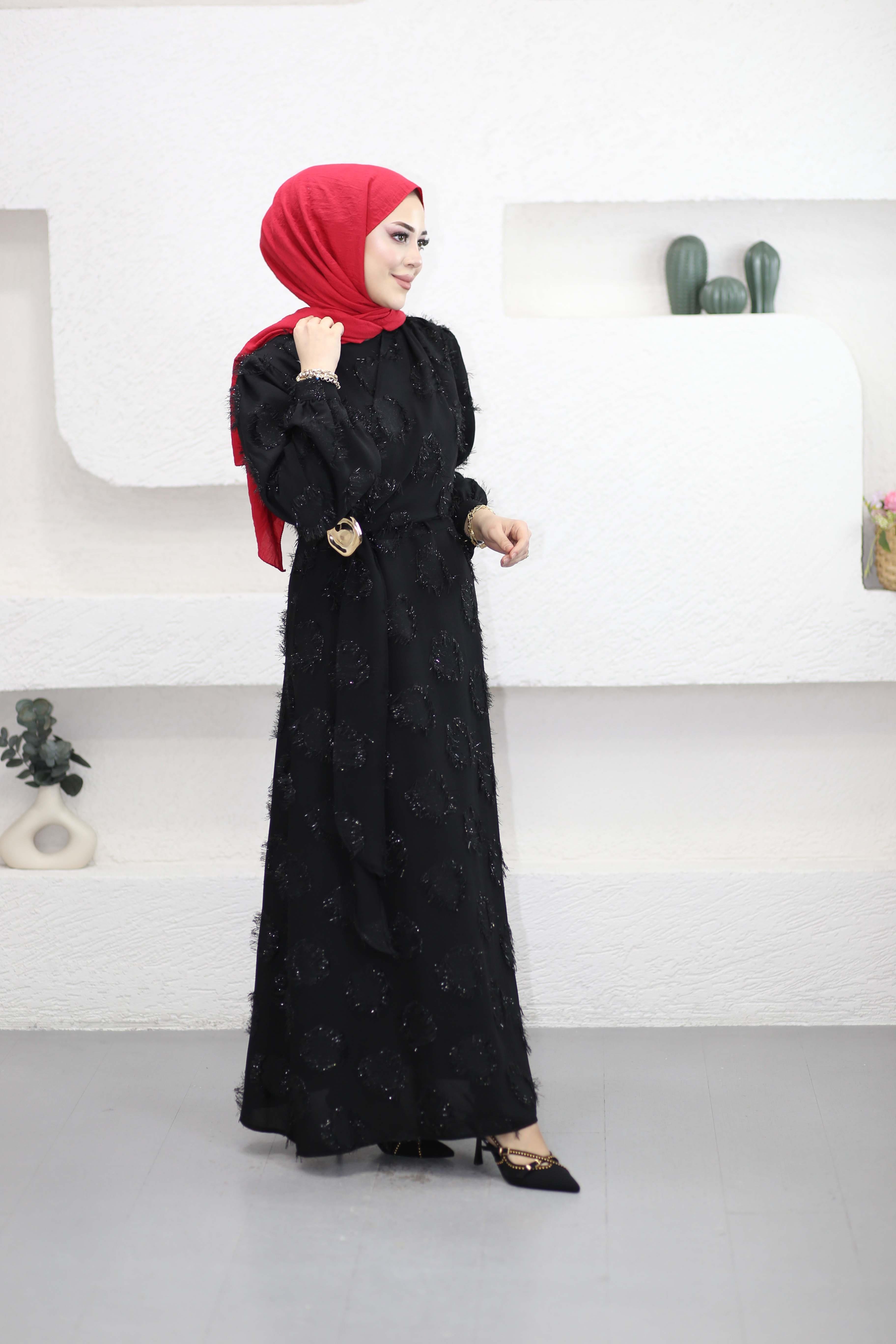 Parıltı Elbise Siyah 5506