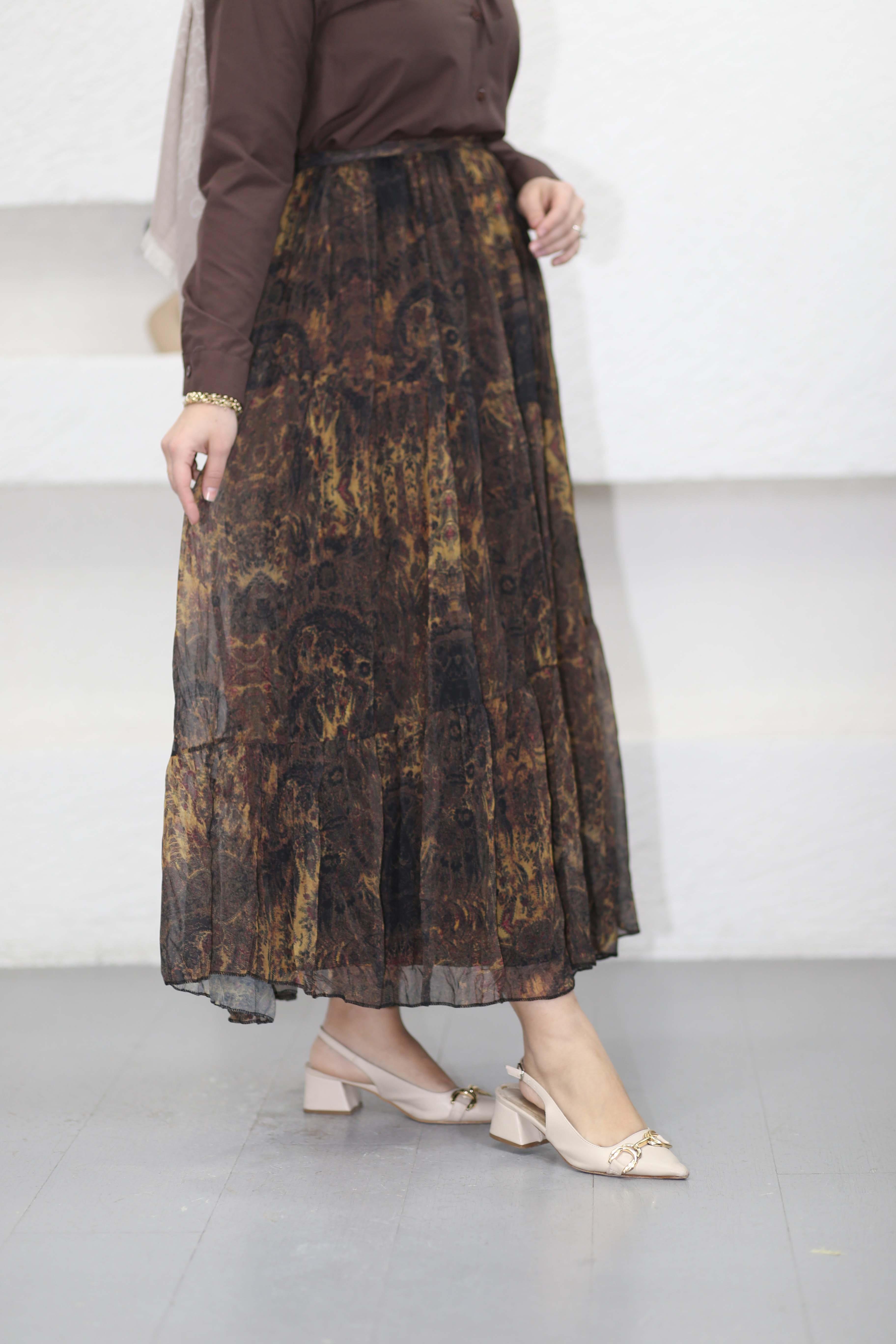 Feride Etek Kahverengi 1059