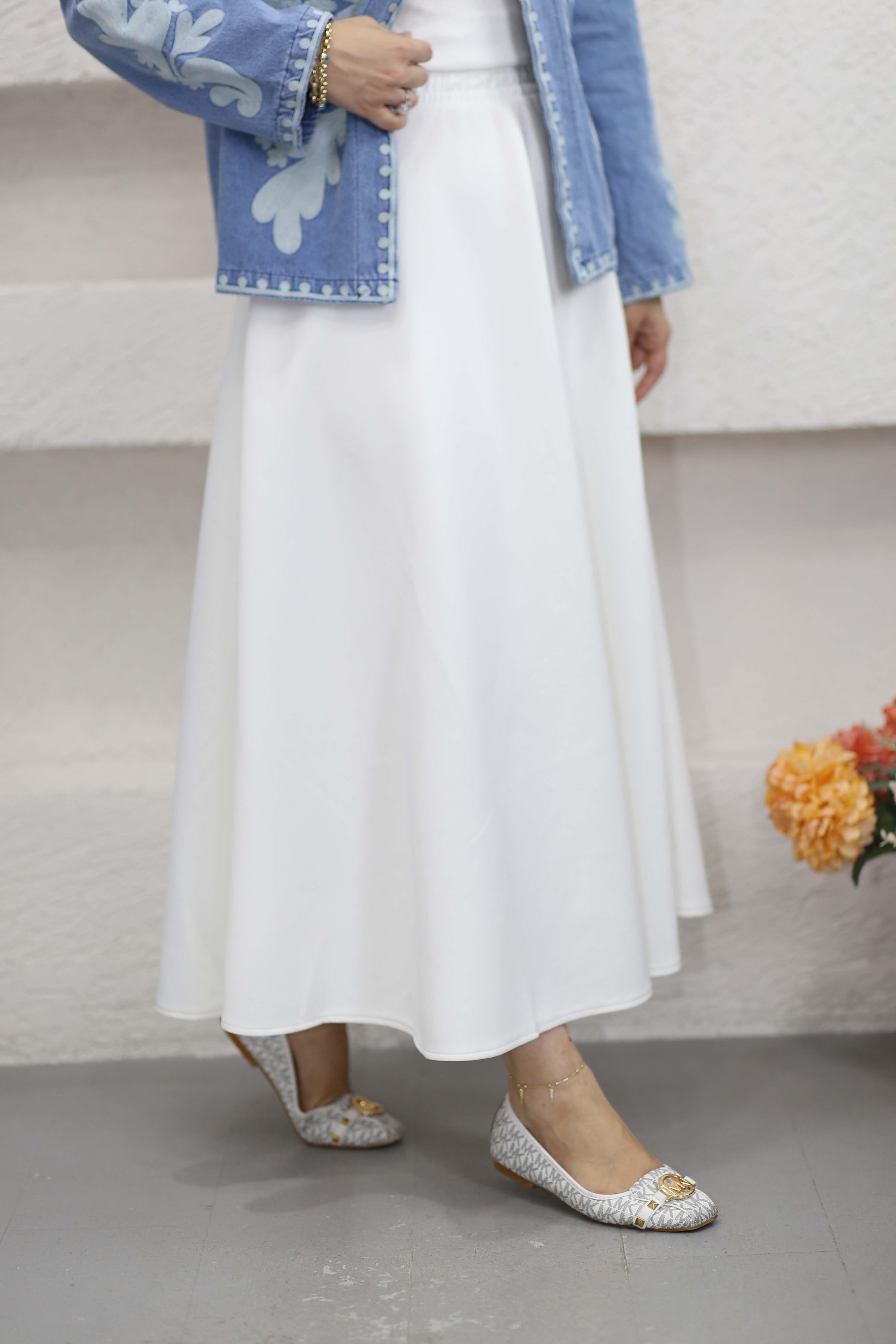 Beli Lastikli Scuba Etek Beyaz 27002