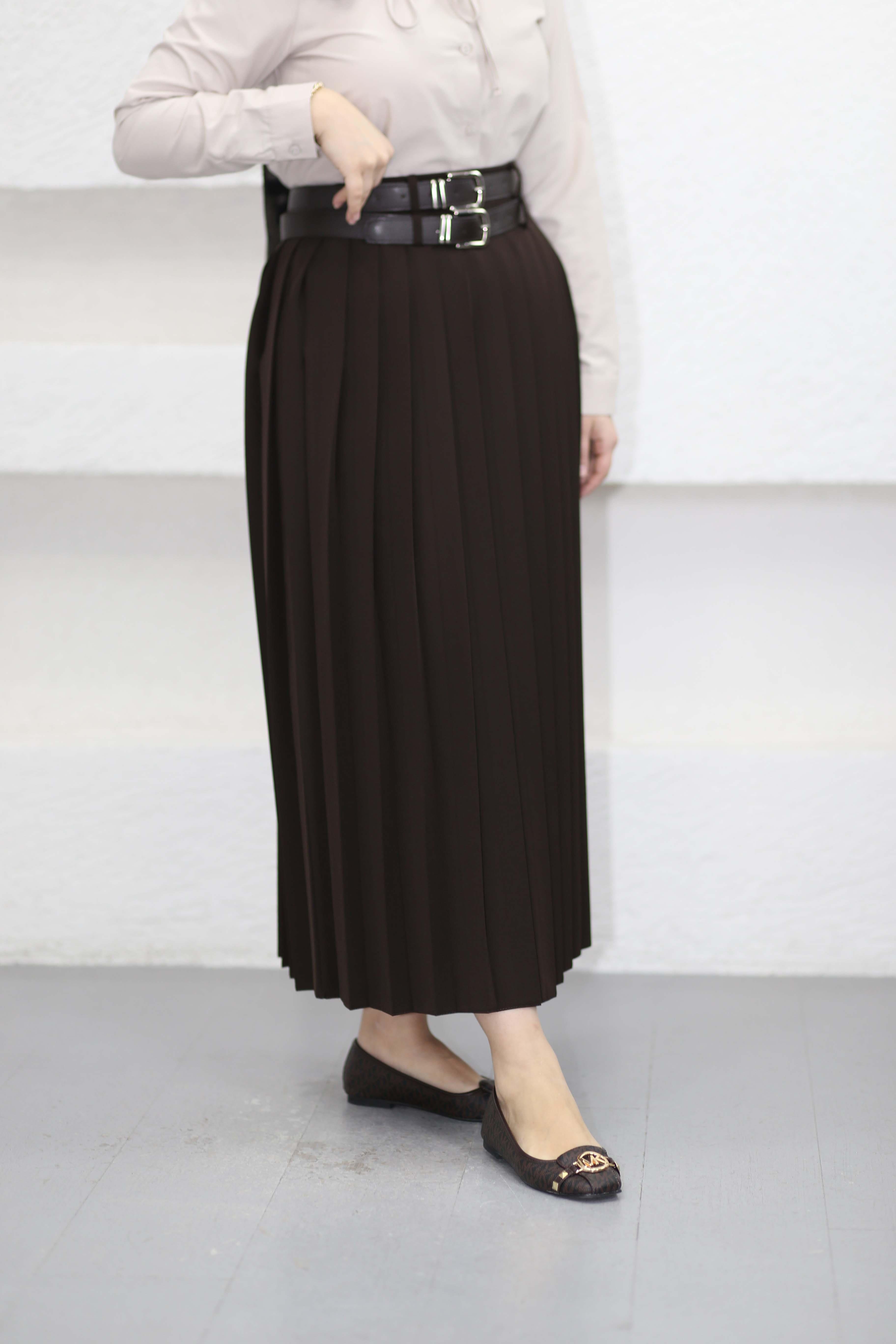 Pileli Kolej Etek Kahverengi 9505