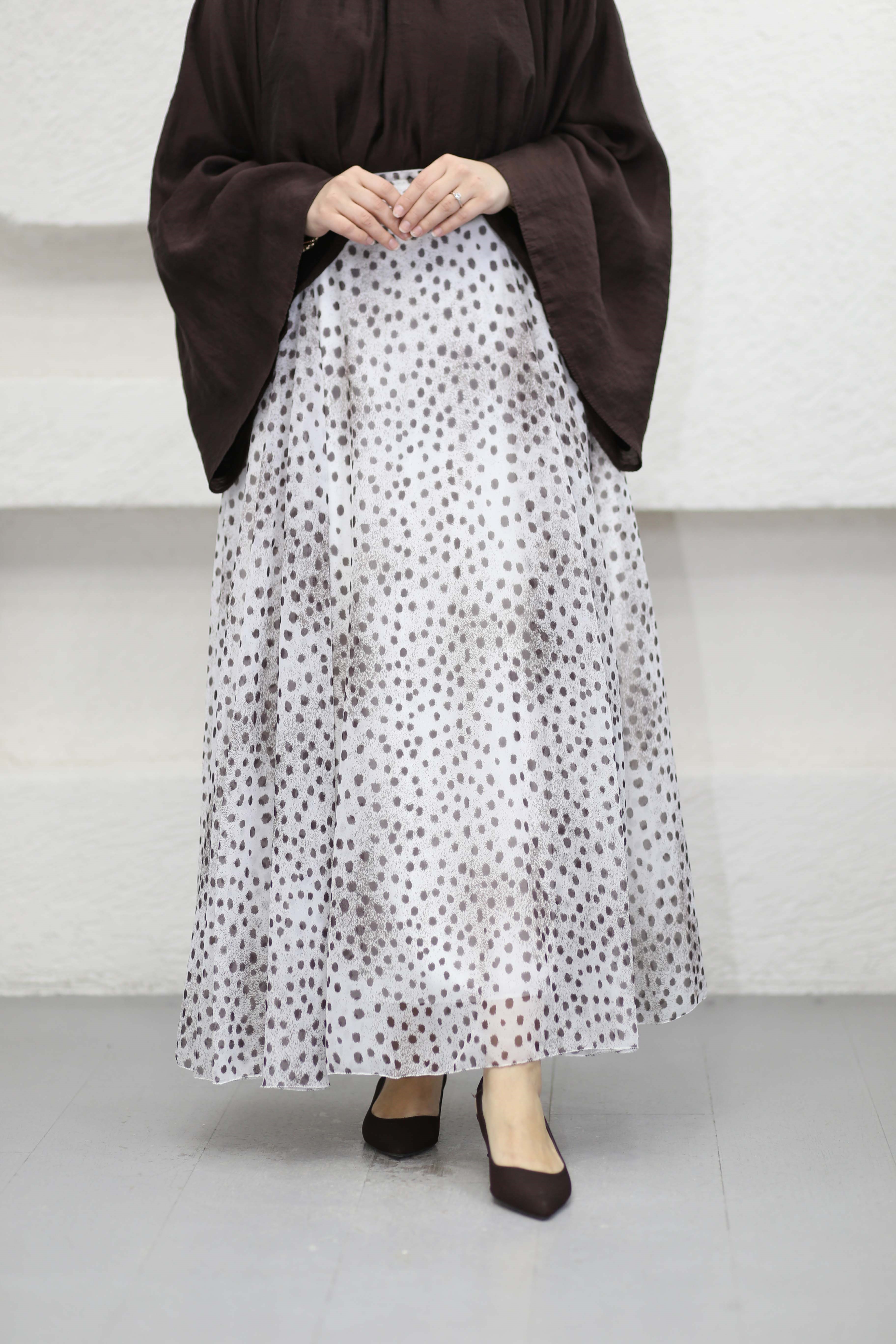 Şifon Punatiye Etek Beyaz 1121