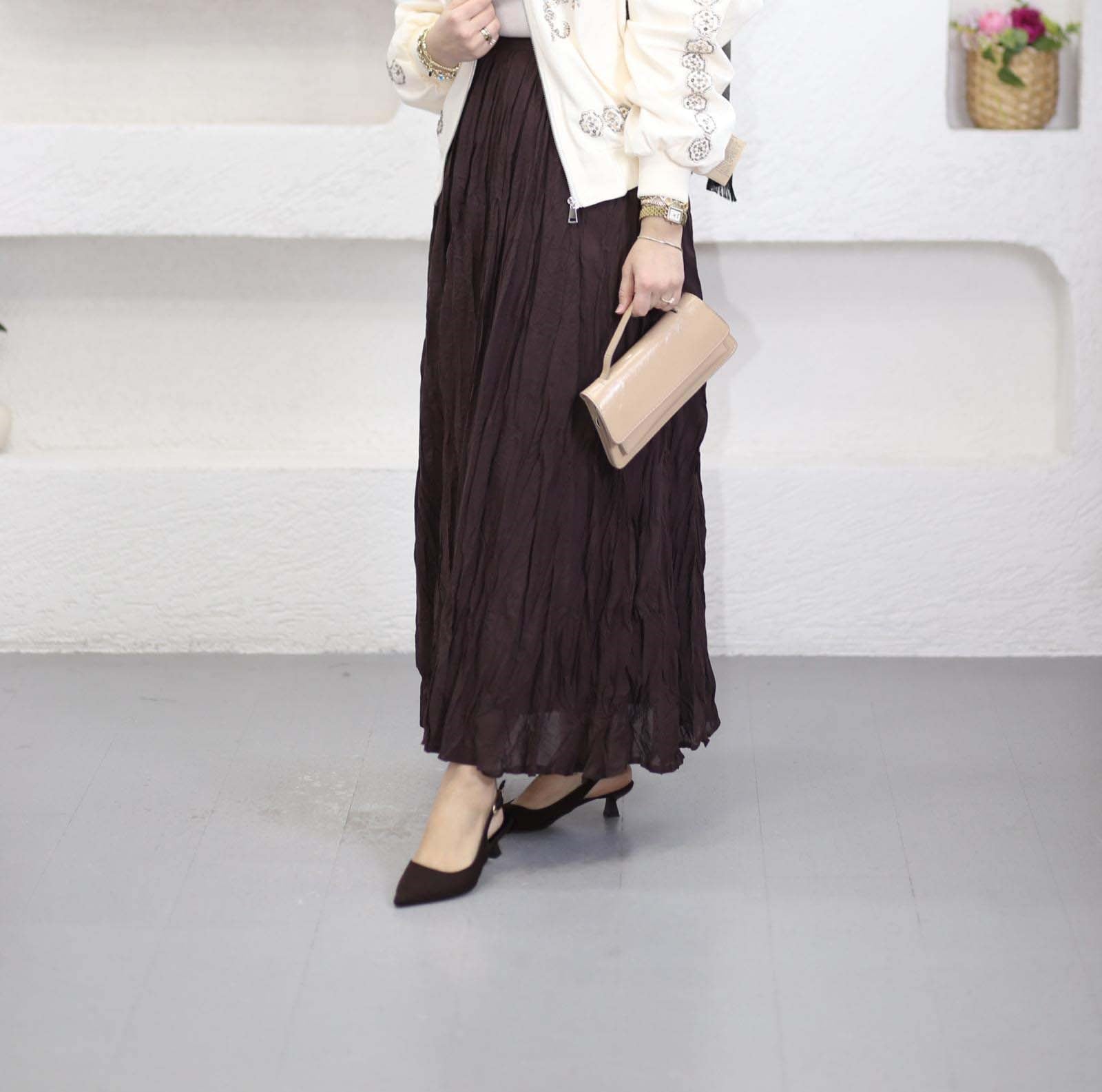 Melina Kıraş Etek Kahverengi 608