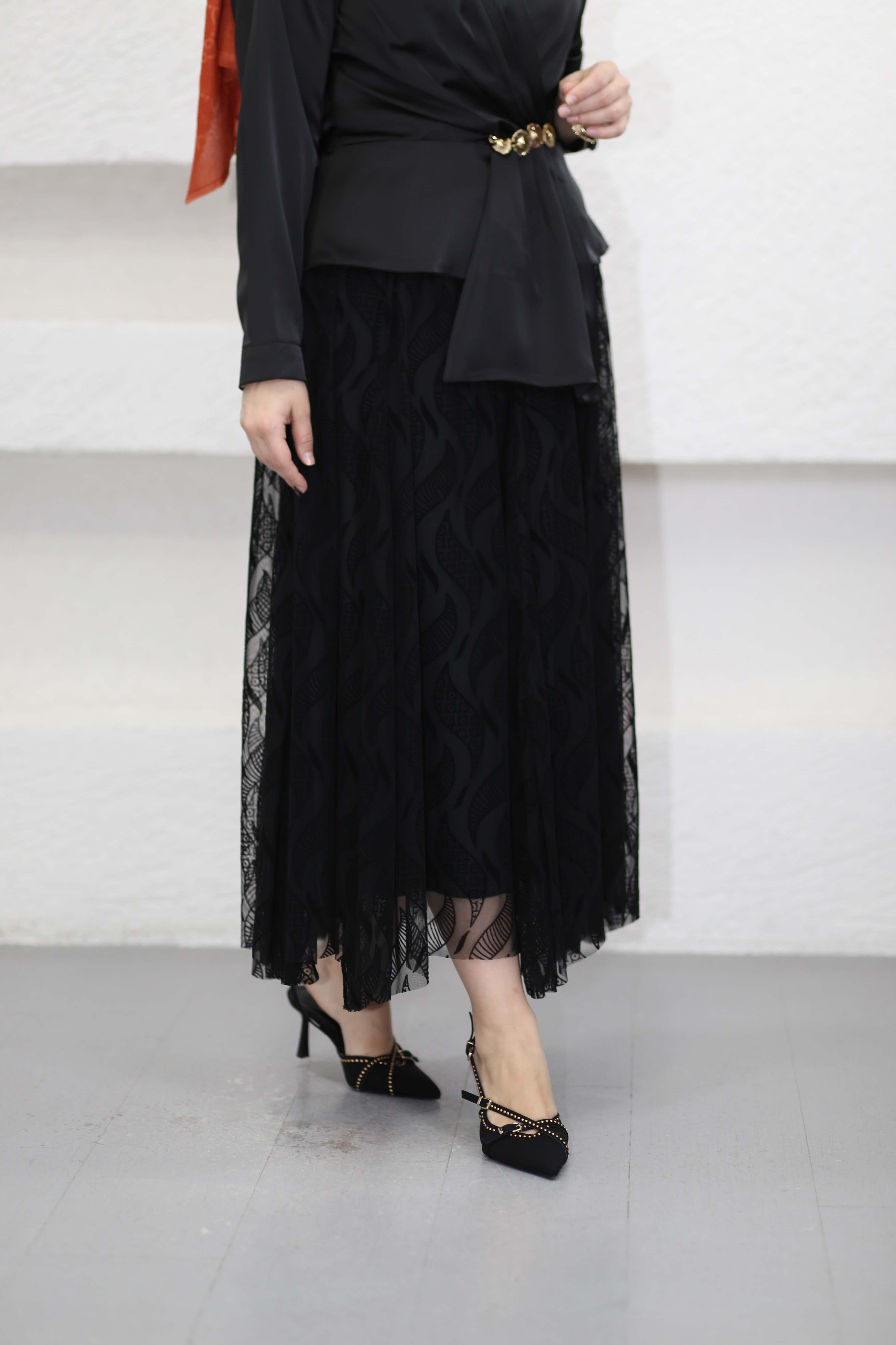 Feraye Etek Siyah 1071