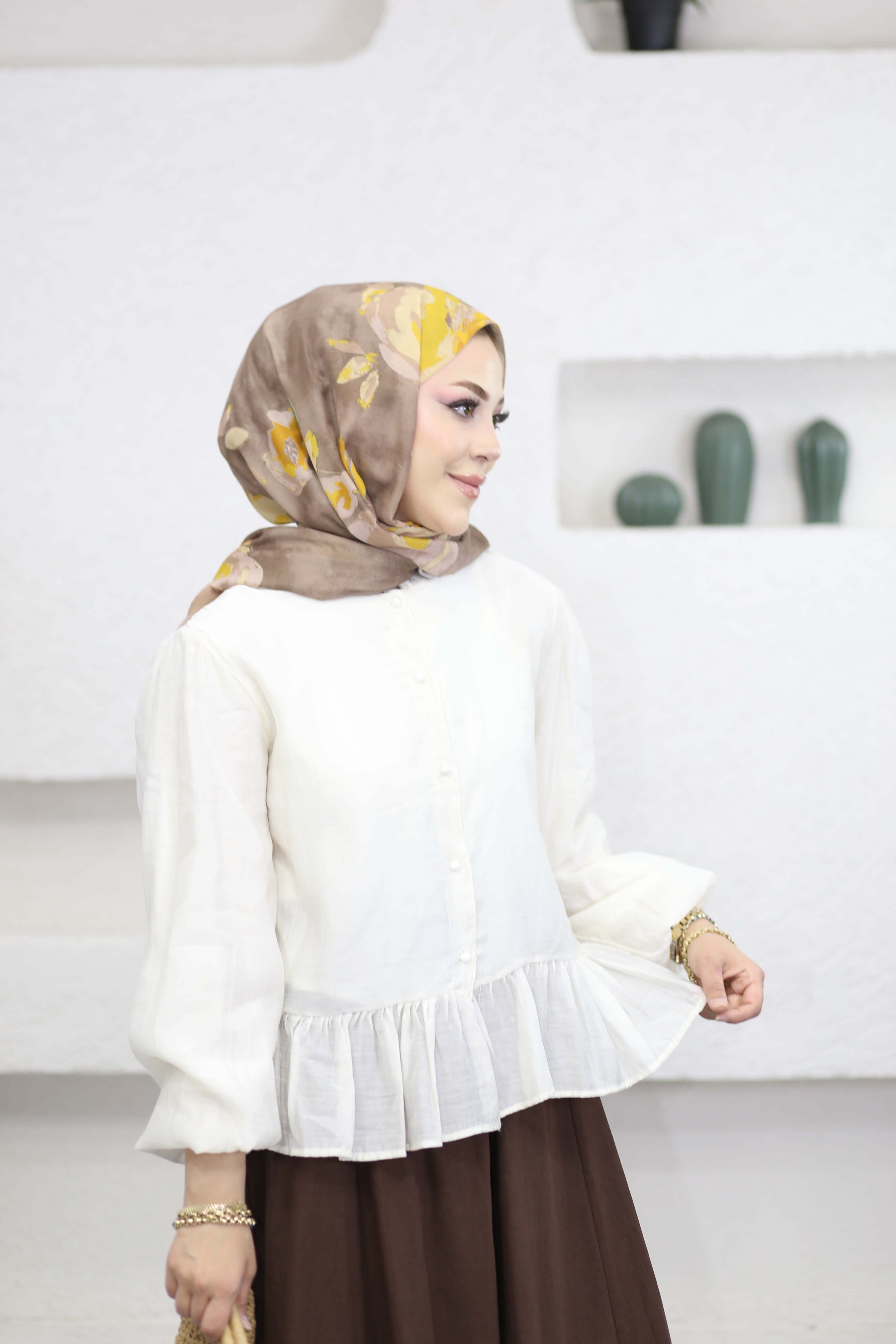Fırfır Detaylı Tunik Krem 2228