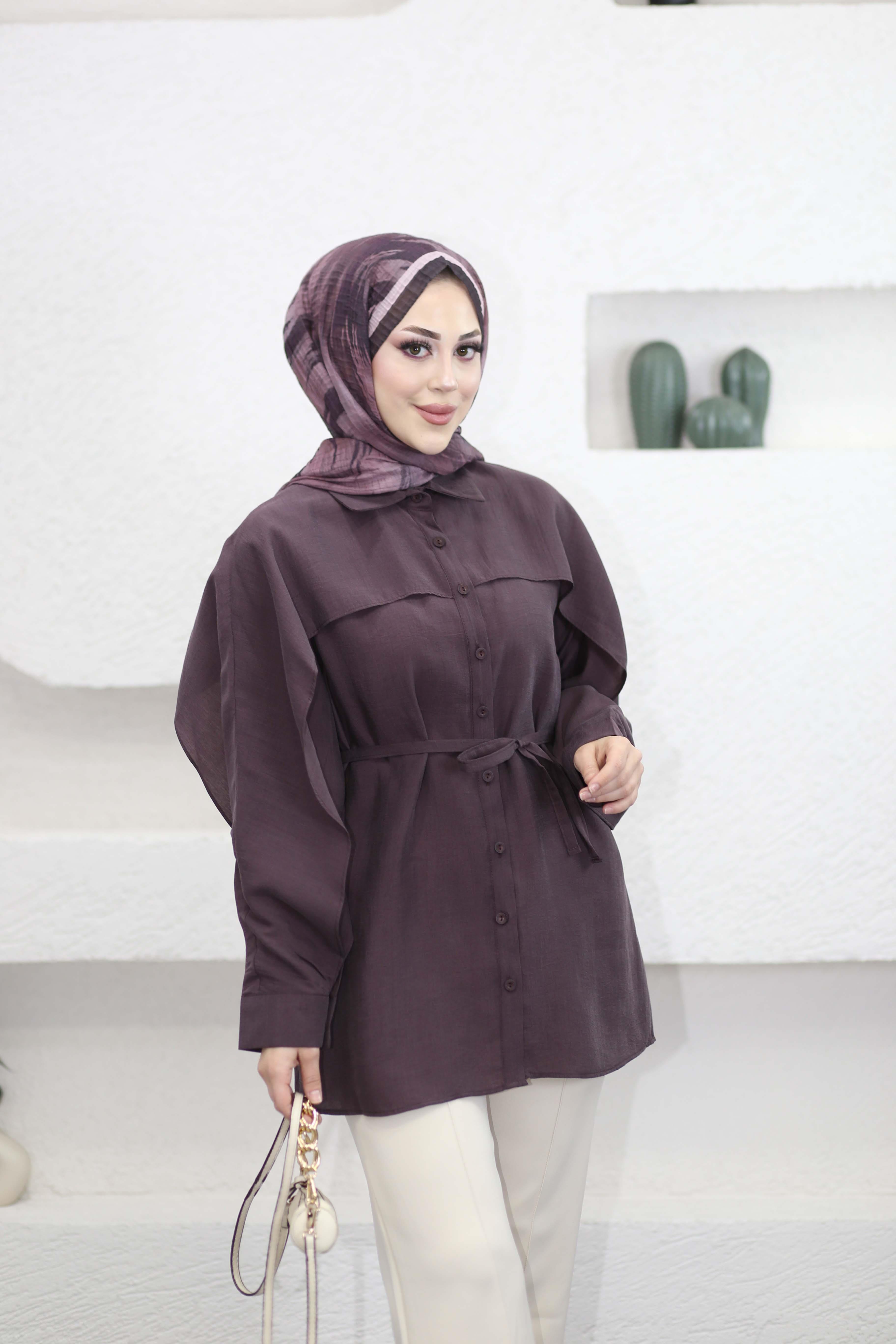 Pelerin Kol Gömlek Mürdüm 4472