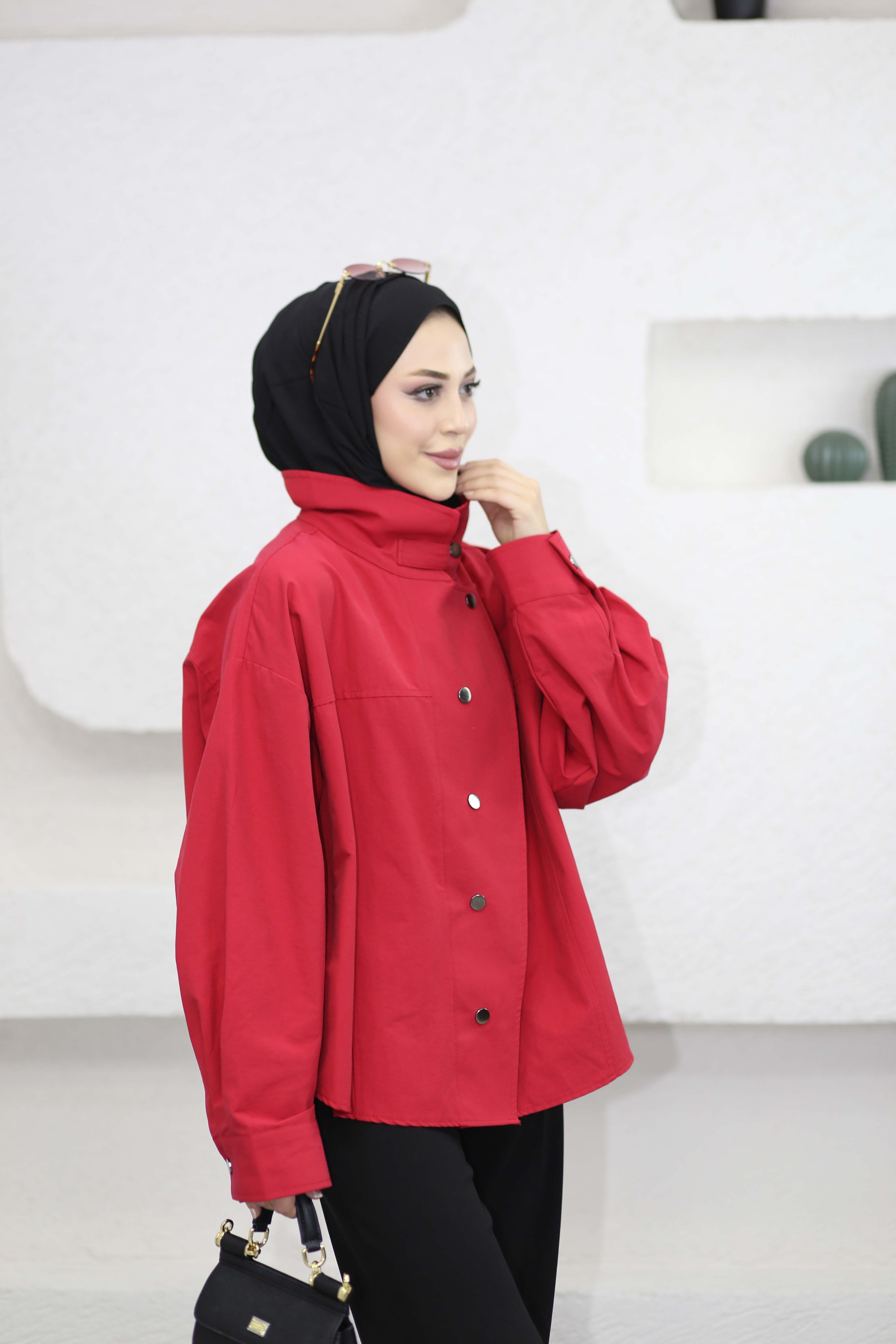 Çıtçıtlı Gömlek Kırmızı 5131