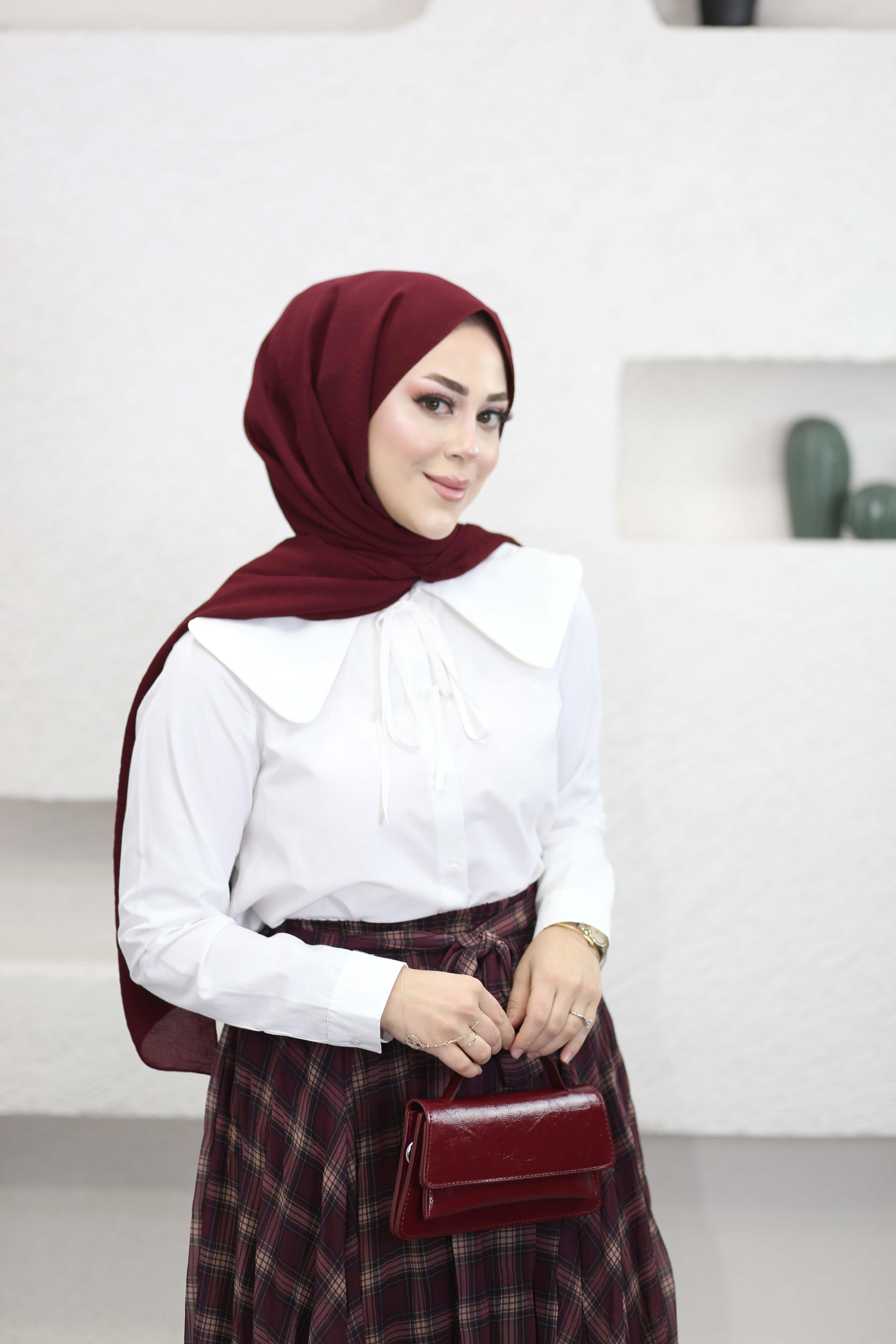 Yakası Bağlamalı Gömlek Beyaz 3166