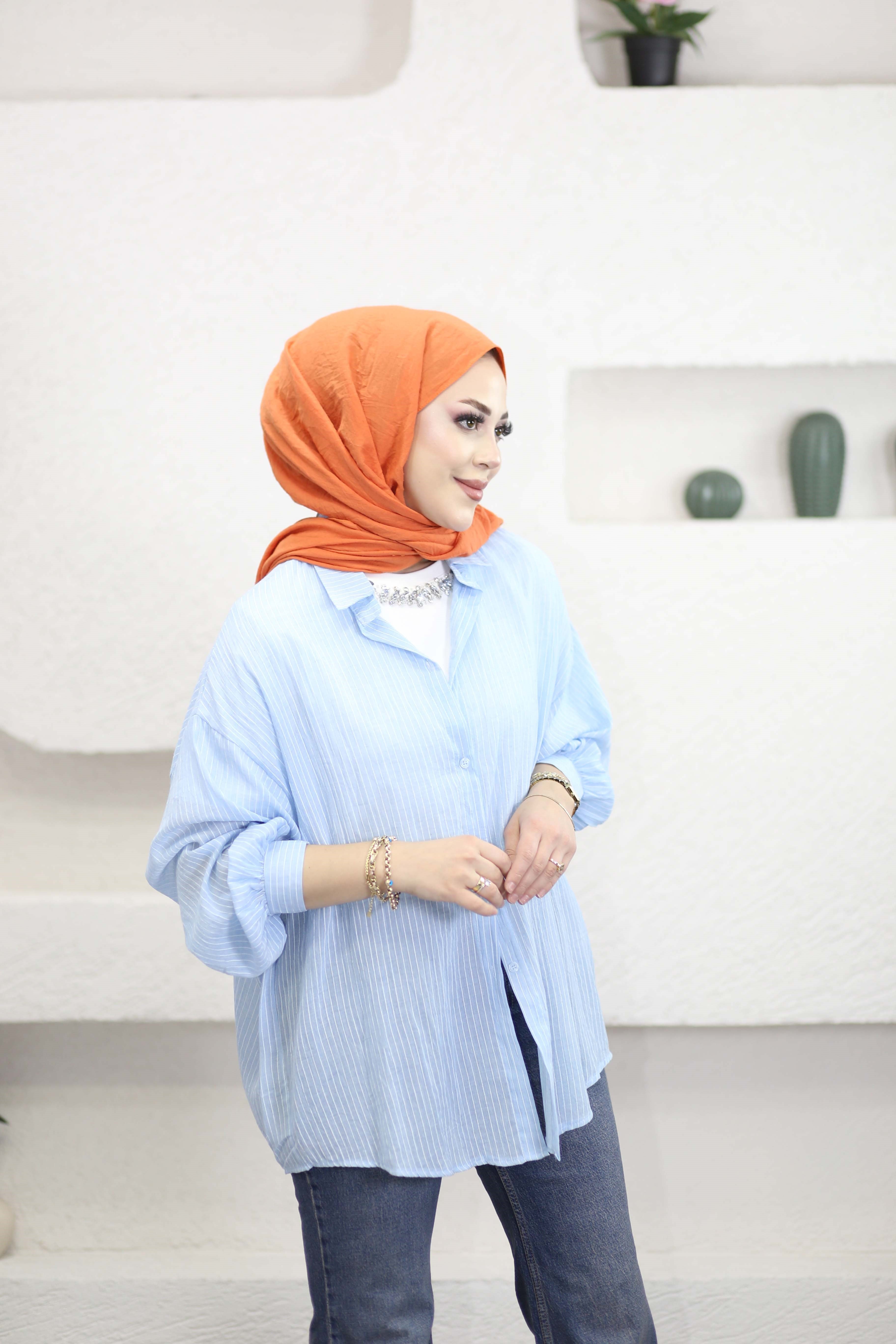 Çizgili ZR Gömlek Bebe Mavi 2526