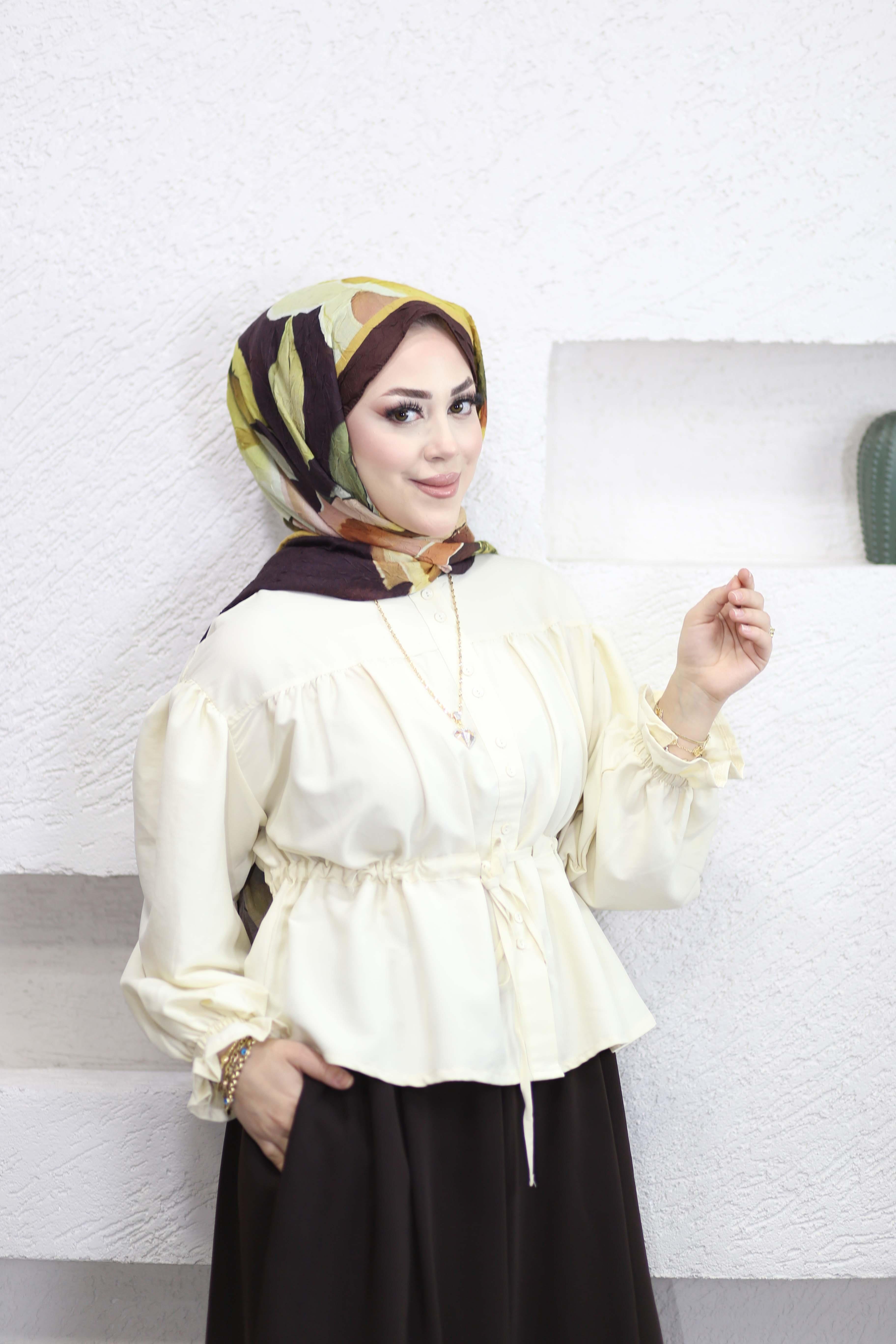 Büzgü Detaylı Gömlek Sarı 3343