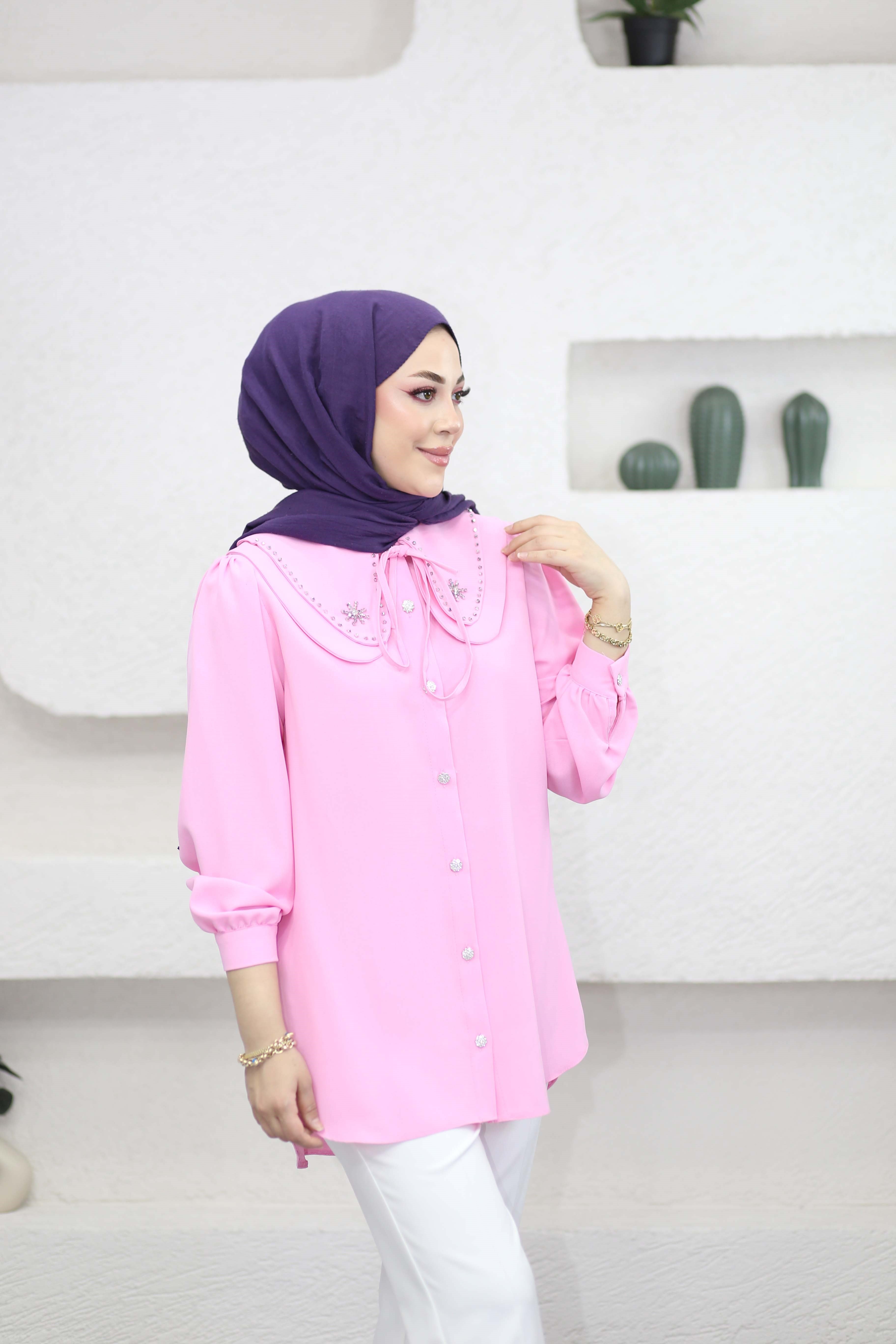 Lara Gömlek Pembe 7528