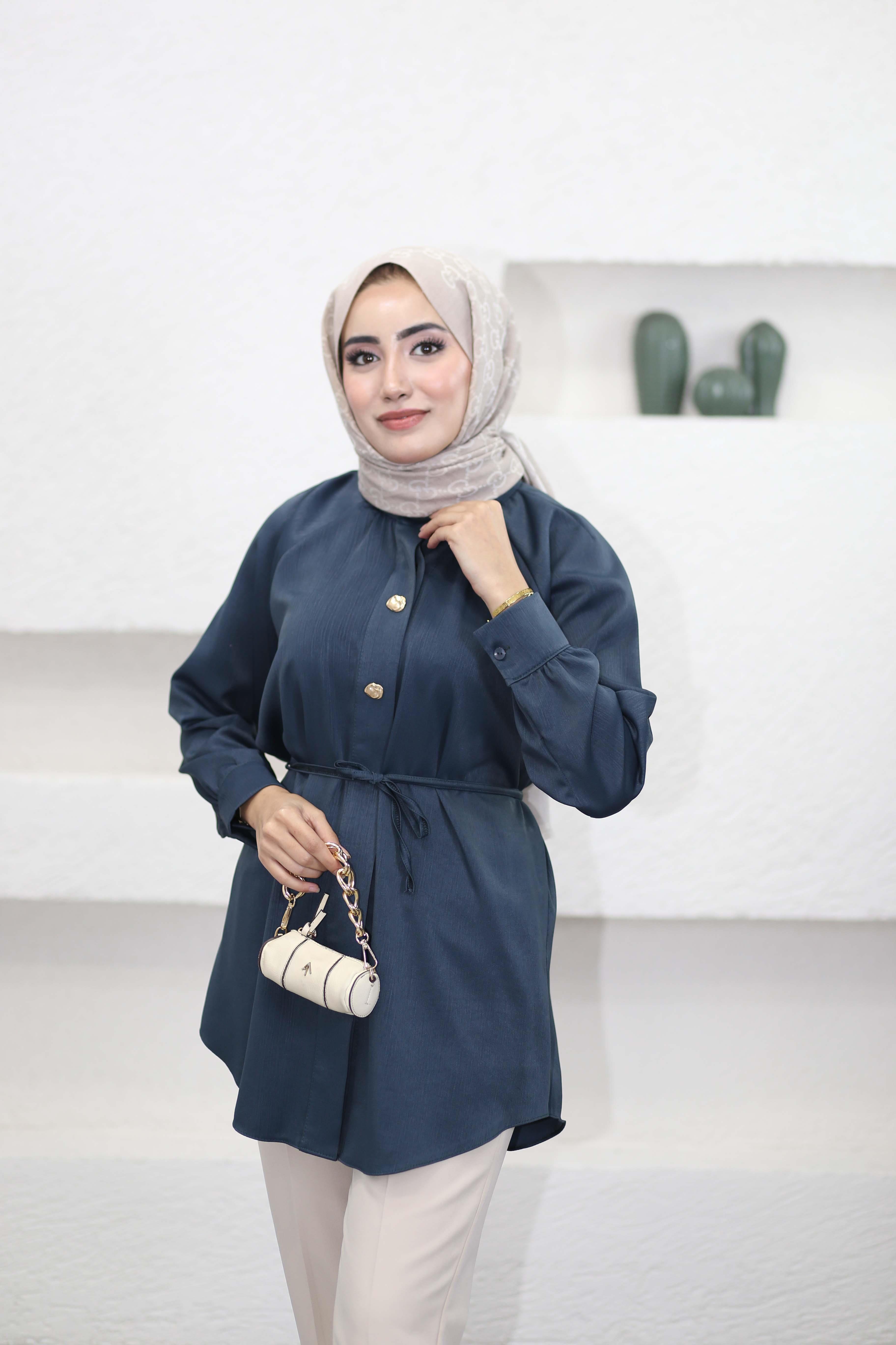 Pirinç Düğmeli Gömlek Petrol 5100