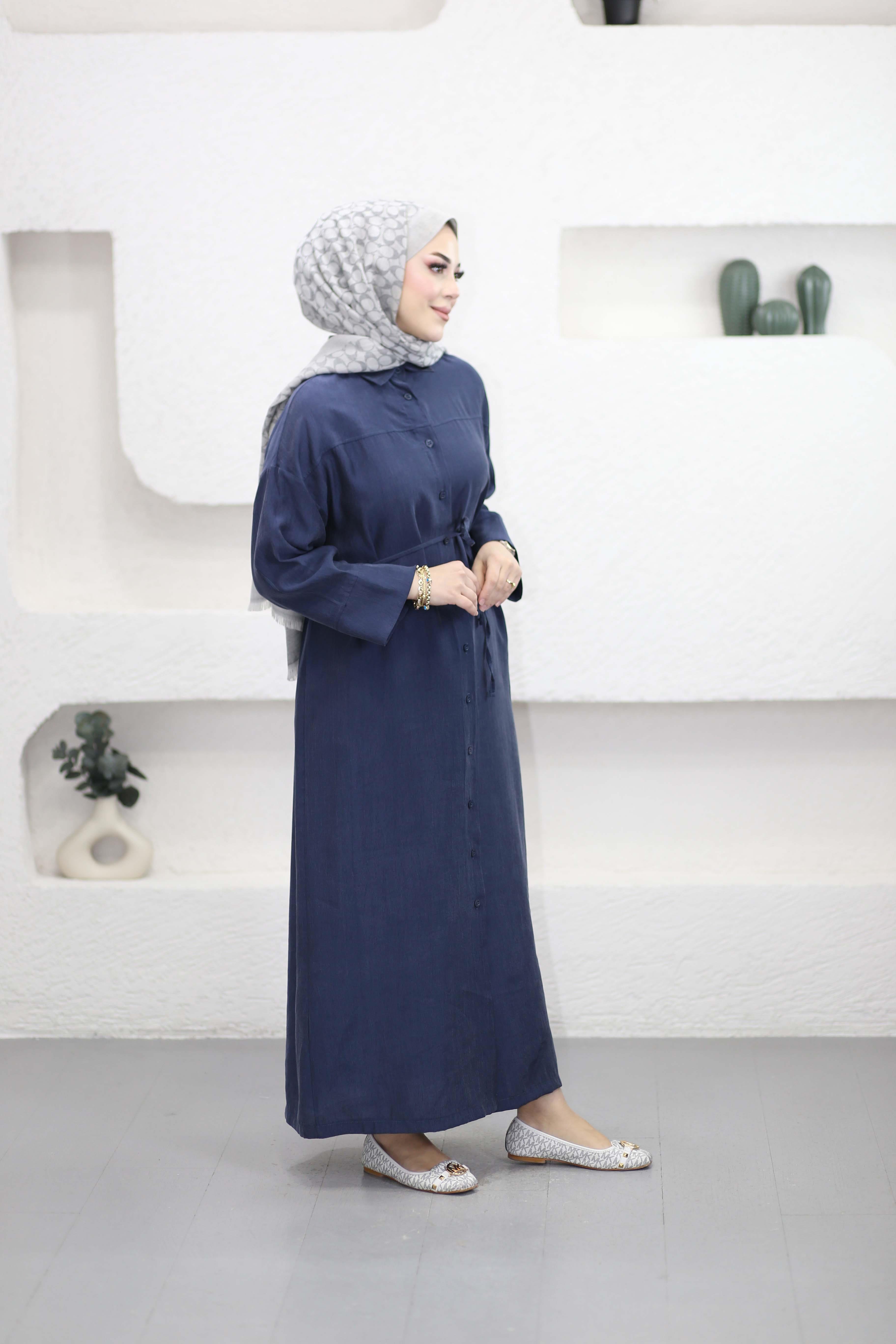Oversize Tesla Tunik Lacivert 2073